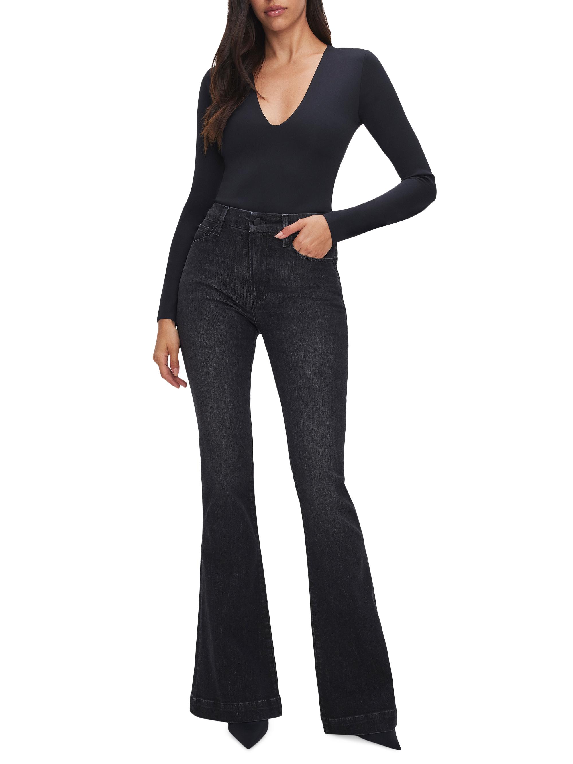 Good American Women's Good Legs Flare Jeans - Black
