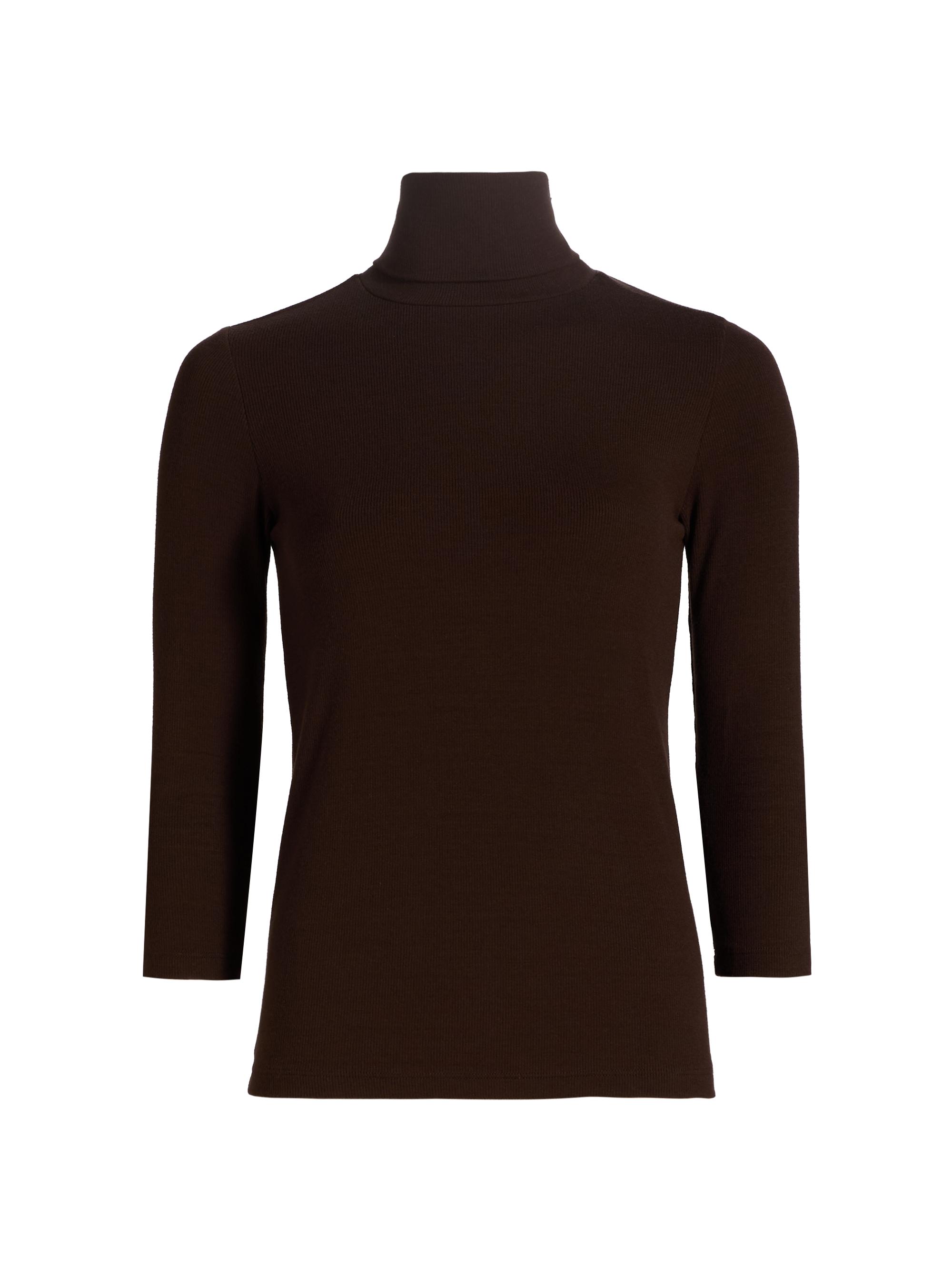 L'AGENCE Women's Aja Turtleneck Knit Blouse - Coffee Bean