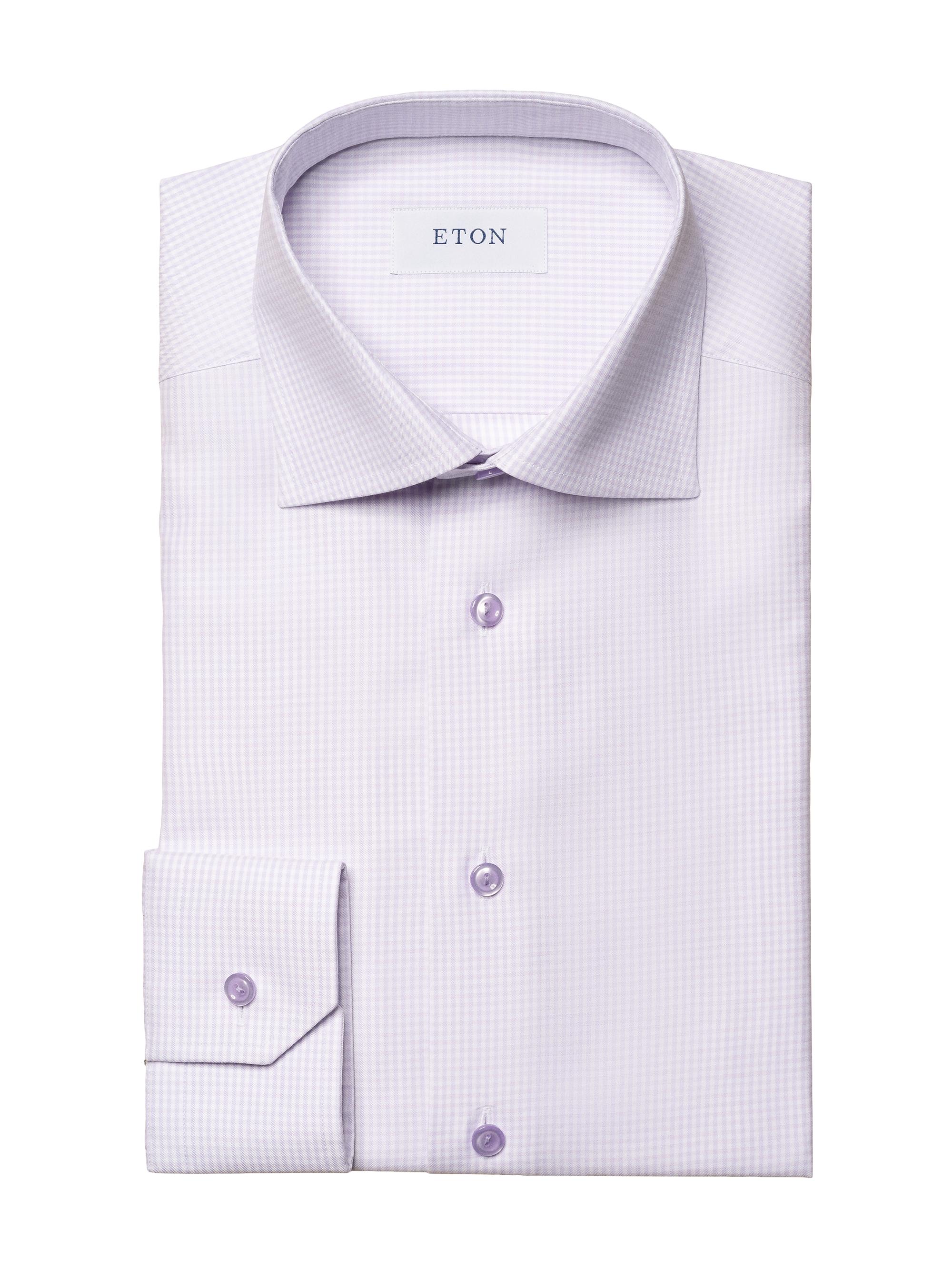 Eton Men's Contemporary-Fit Textured Cotton-Tencel Shirt - Blue