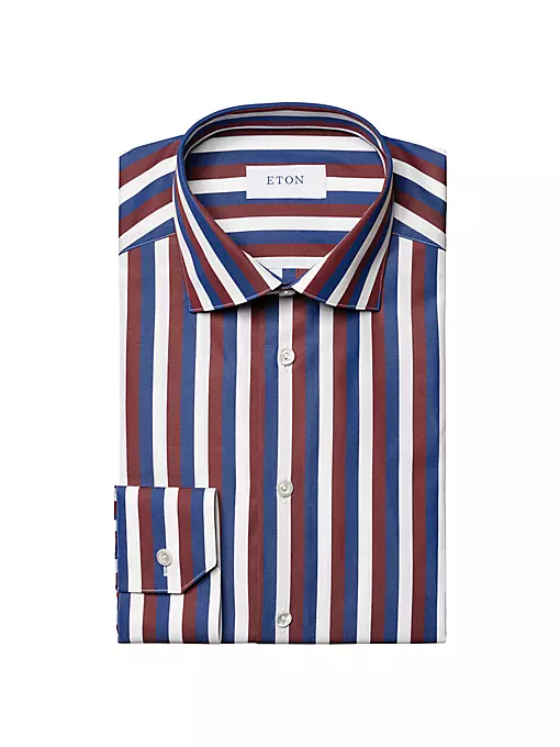 Eton - Slim-Fit Striped Poplin Dress Shirt