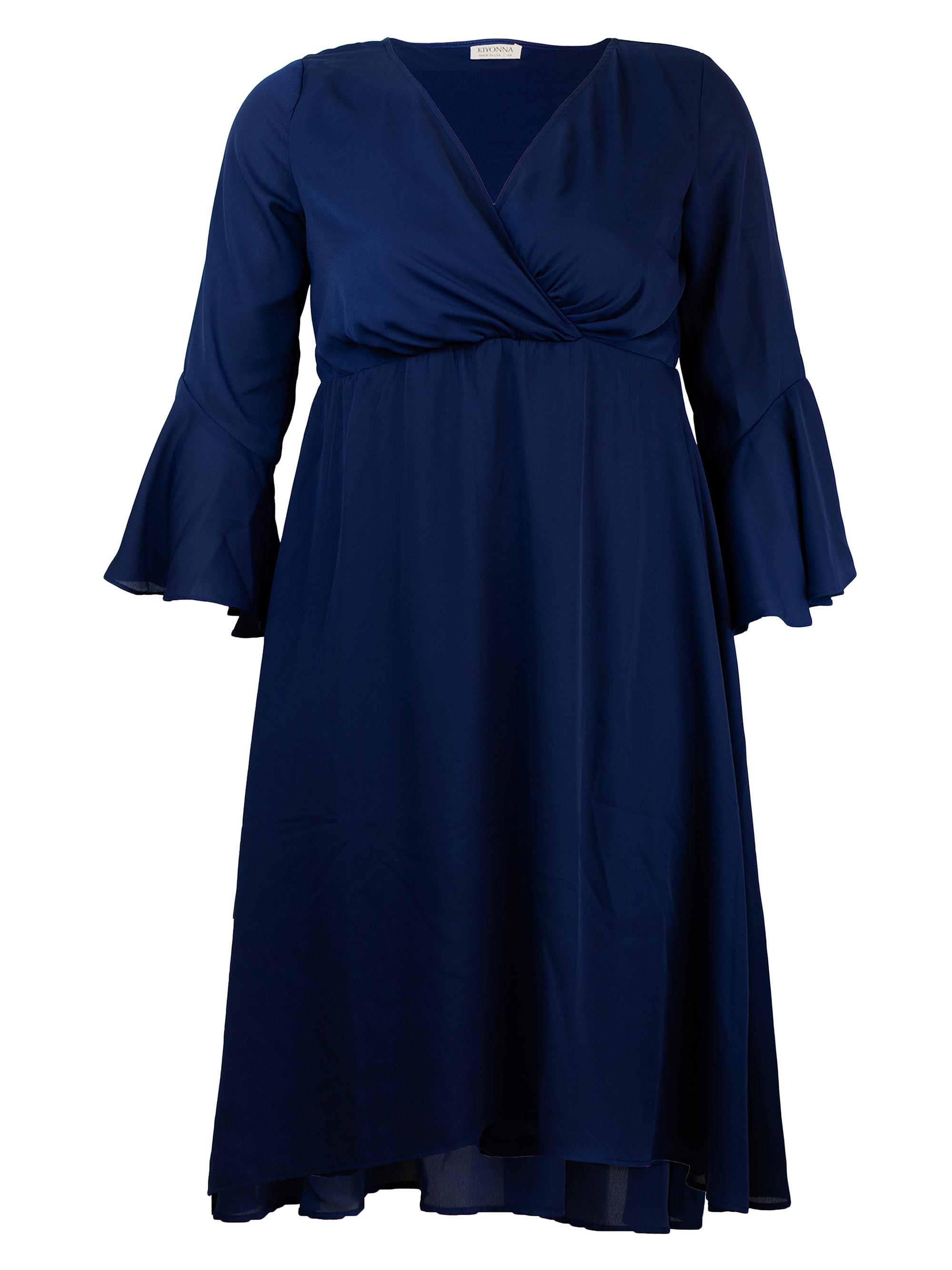 Kiyonna Women's Brighton Bell-Sleeve Midi-Dress - Nouveau Navy