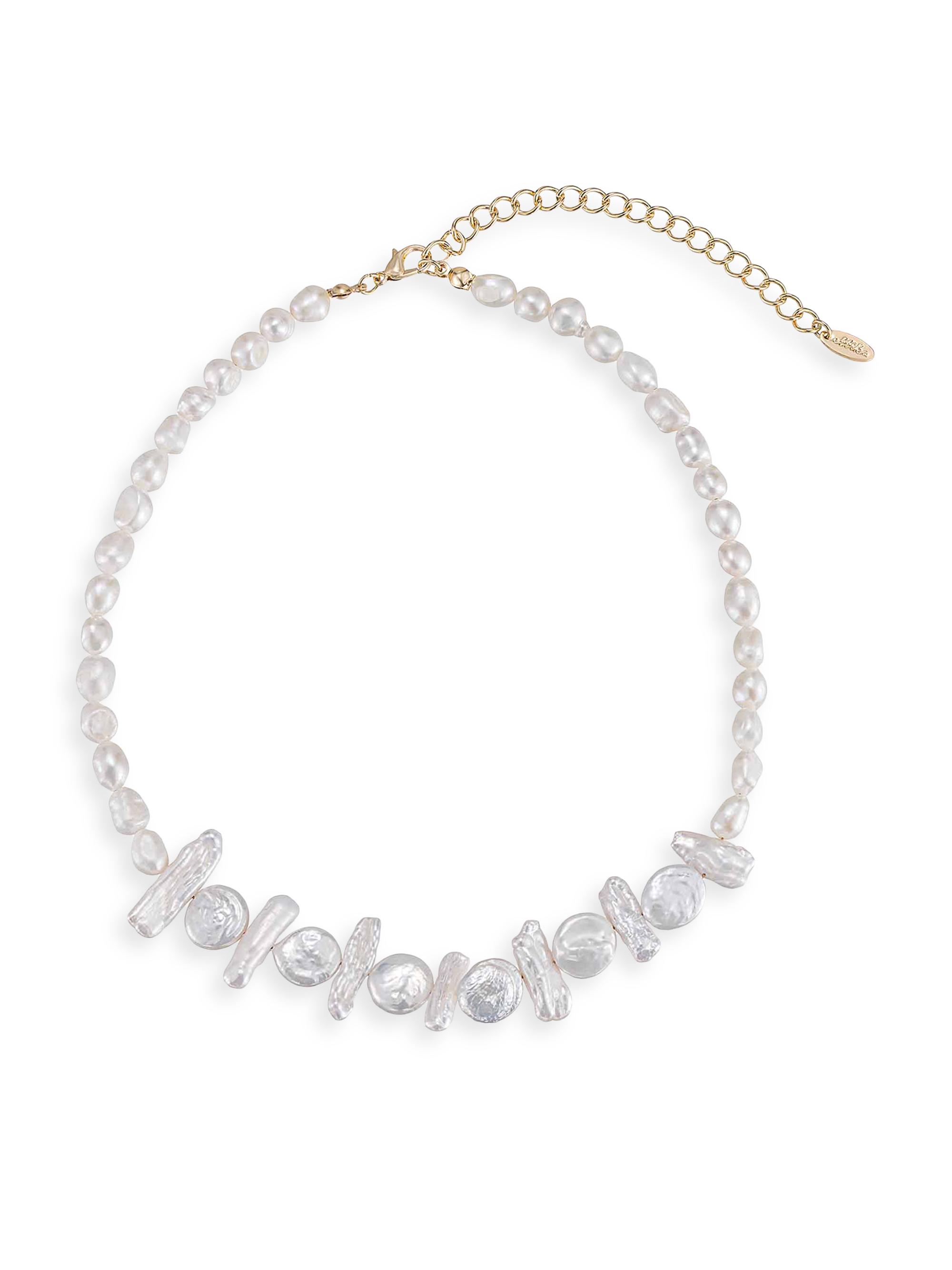 Ettika Women's Coastal Views 18K Gold-Plated & Freshwater Pearl Necklace - Gold