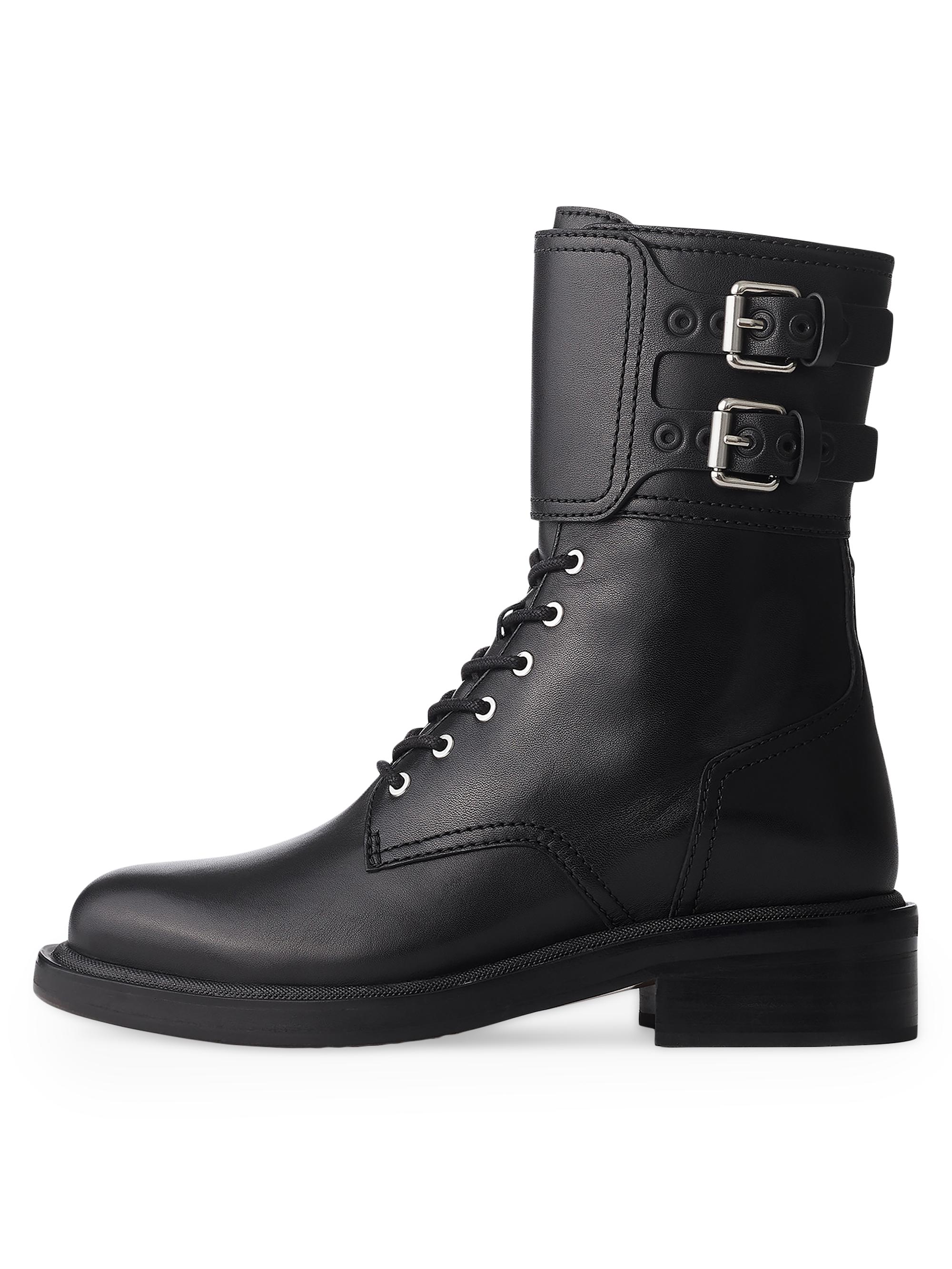 rag & bone Women's Leather Moto Boots - Black