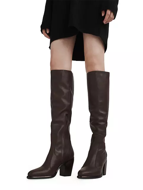 Chanel Black/Gold Suede and Leather Knee Length Boots Size 41 Chanel | The  Luxury Closet