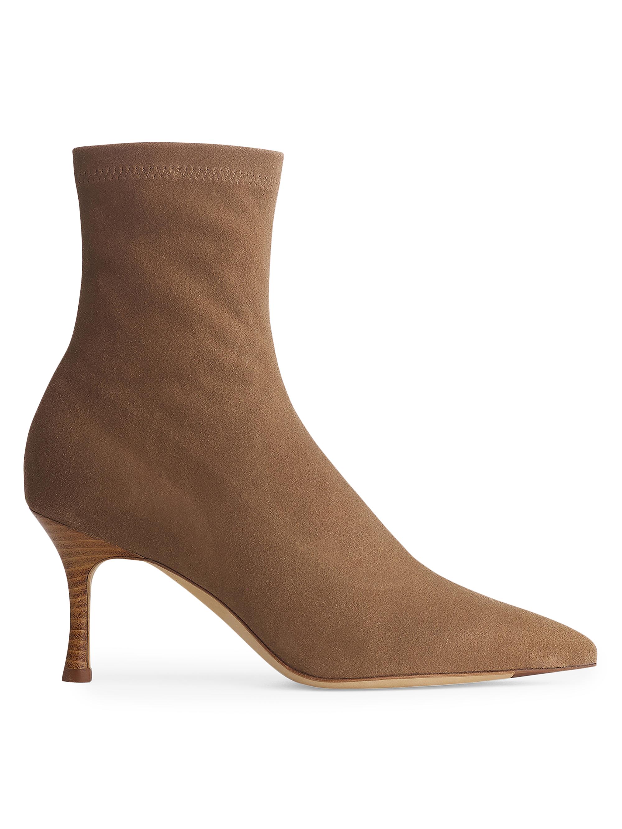 rag & bone Women's Brea 75MM Suede Pointed Toe Boots - Camel