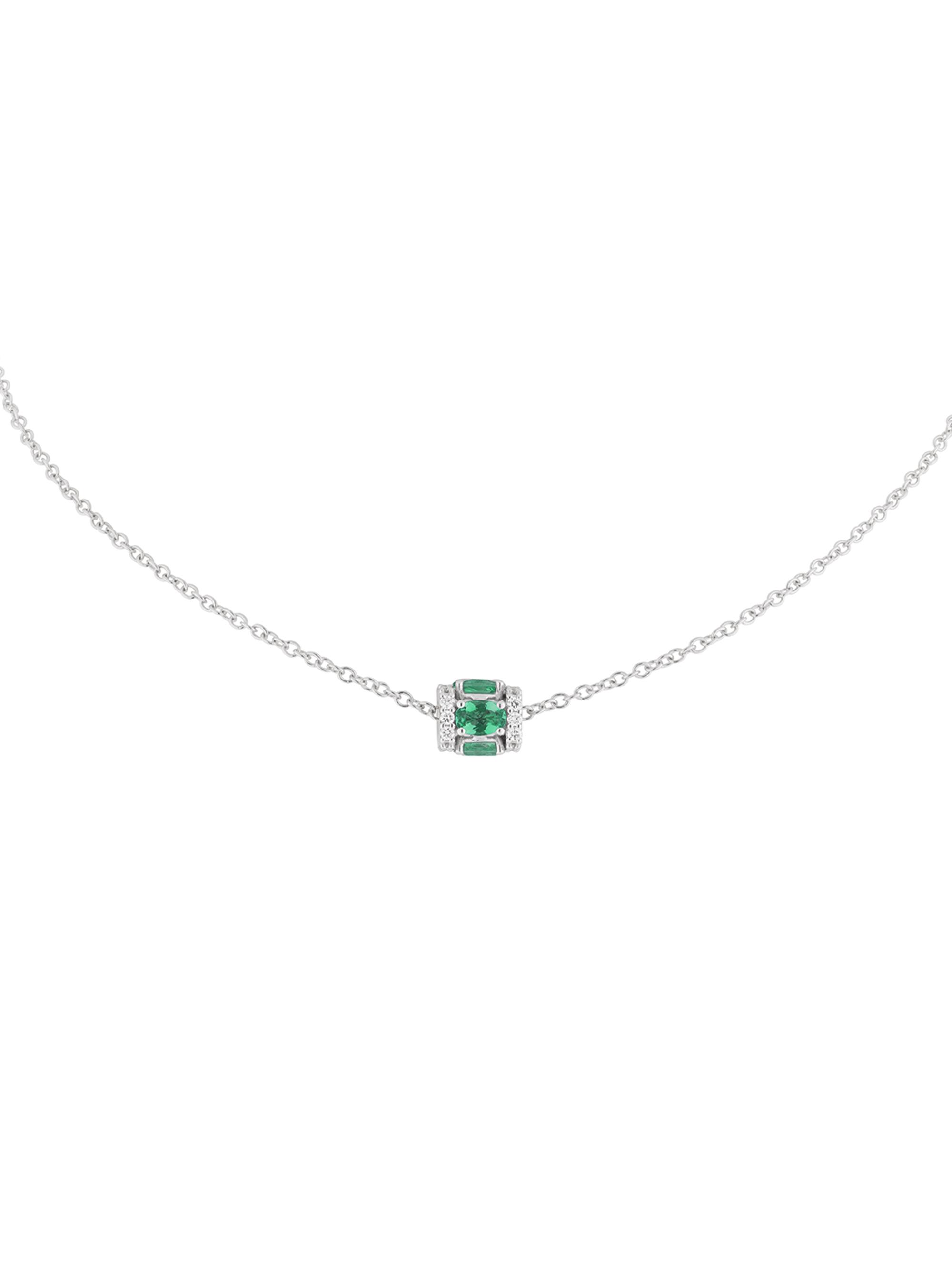 Miseno Women's Procida 18K White Gold, Diamond & Emerald Pendant Necklace - White Gold