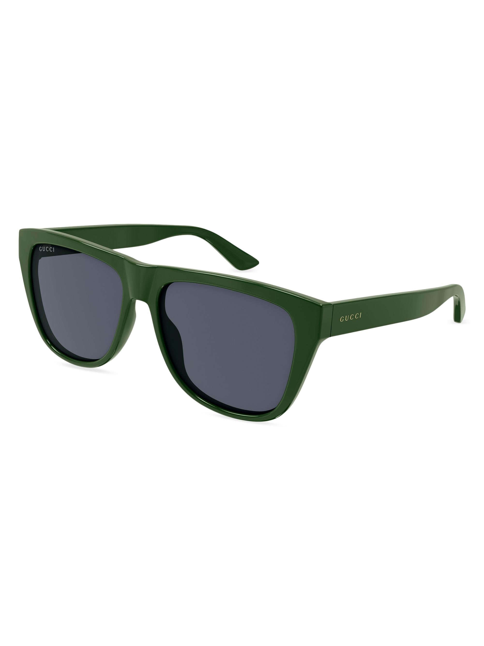 Gucci Men's Minimal Navigator Injection Sunglasses - Green