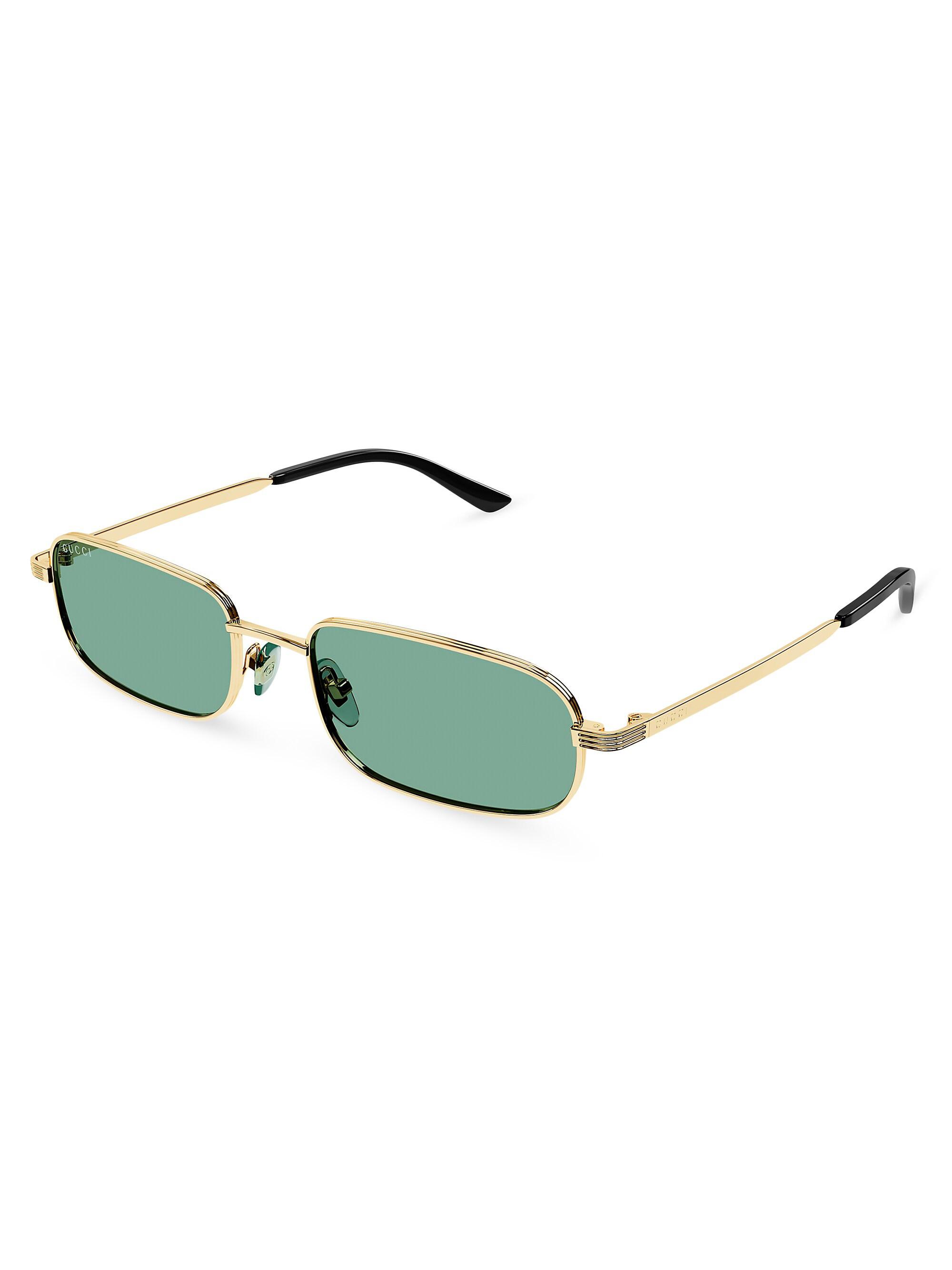 Gucci New Light Metal Rectangular Sunglasses | Saks Fifth Avenue