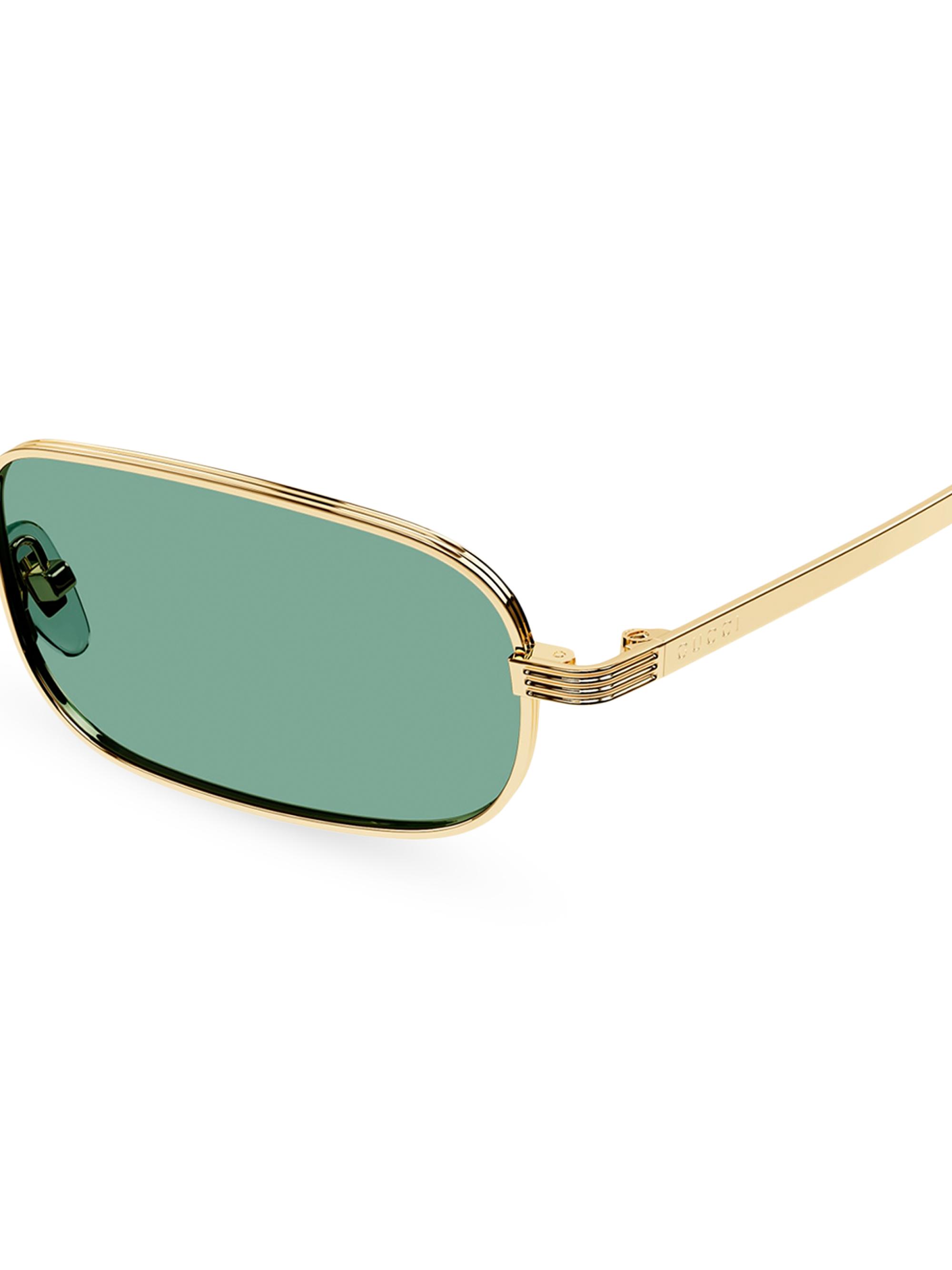 Gucci New Light Metal Rectangular Sunglasses | Saks Fifth Avenue