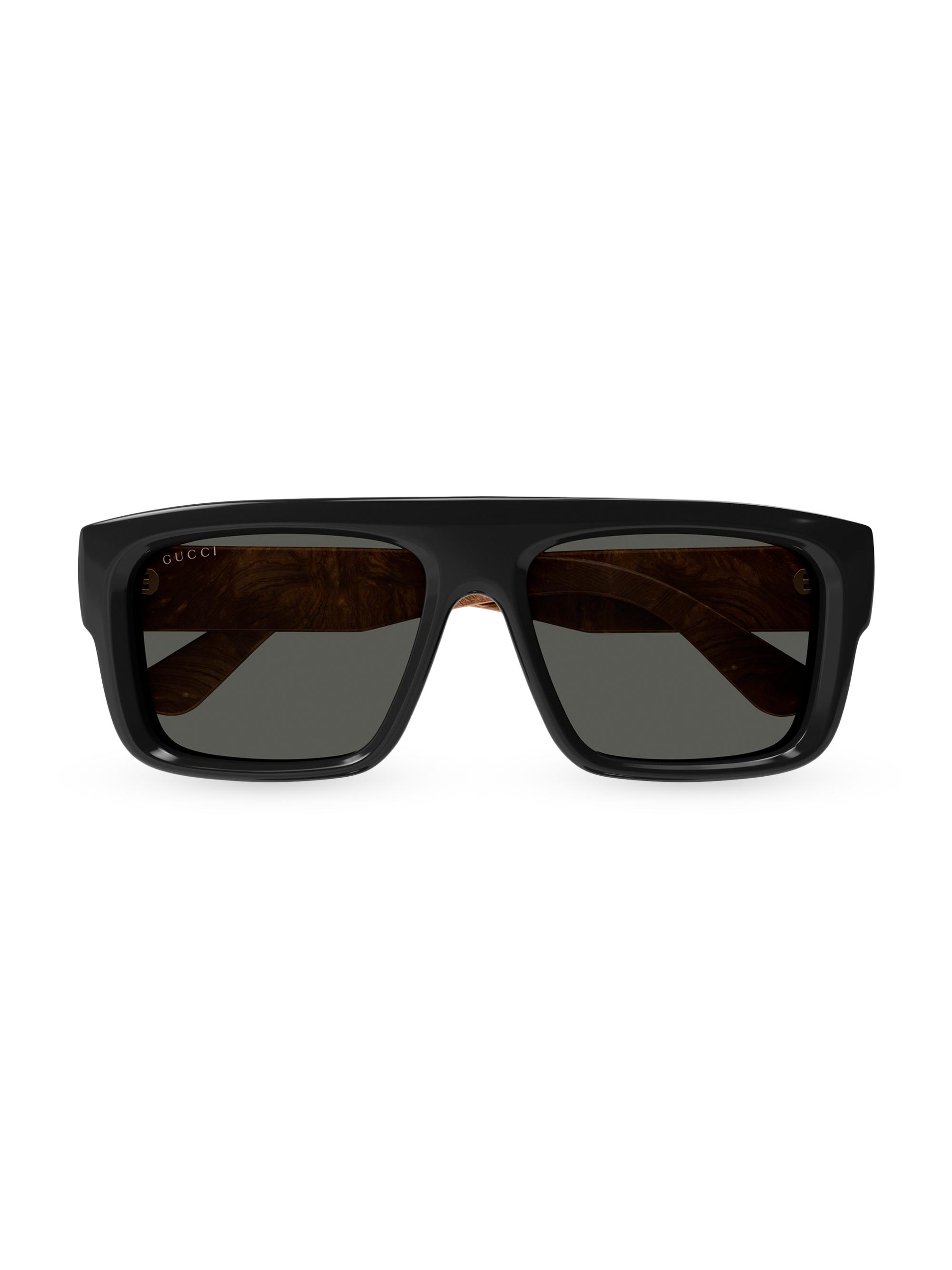 Gucci Men's Decor Squared Recycled Acetate Sunglasses - Black