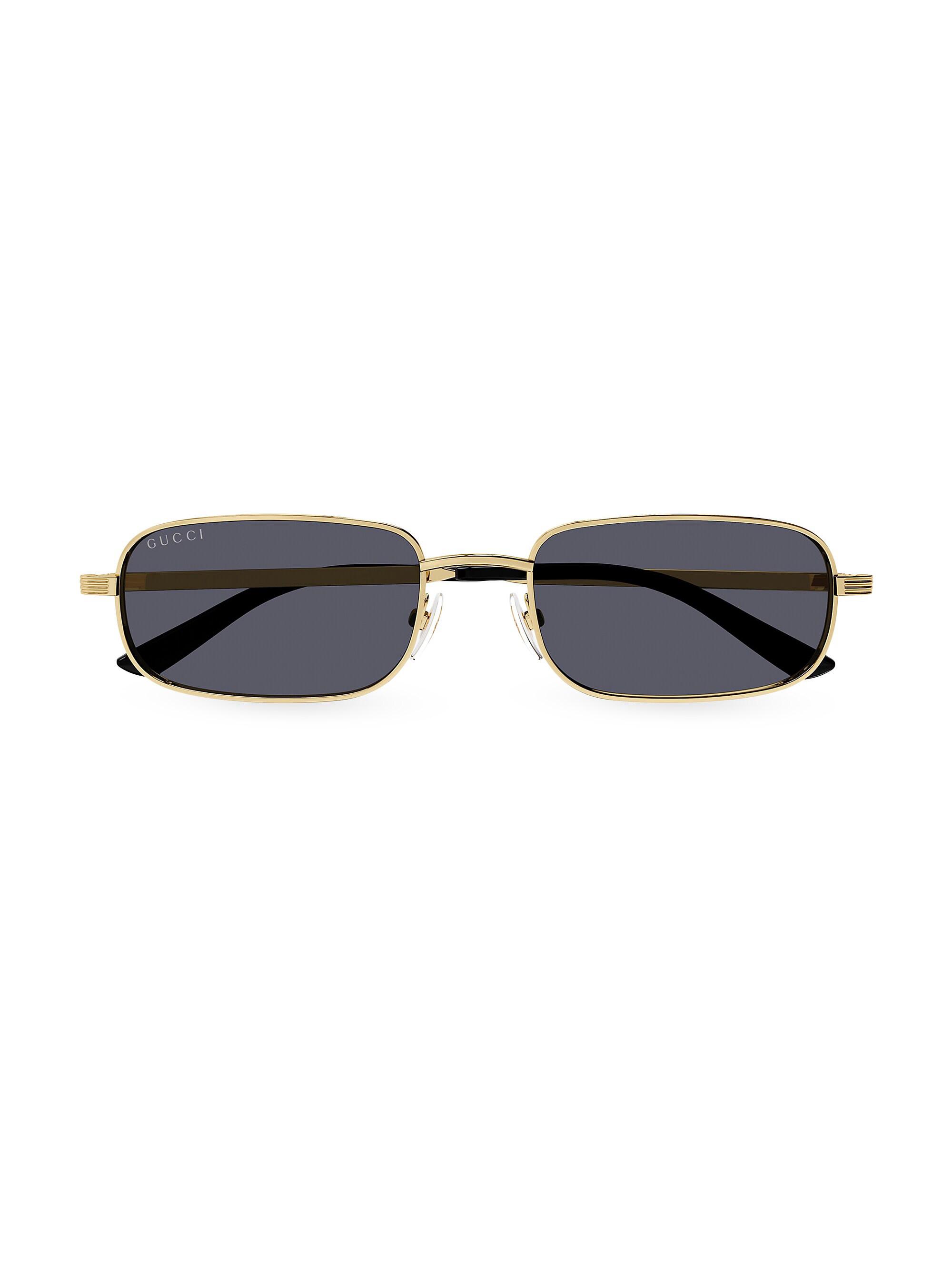 Gucci New Light Metal Rectangular Metal Sunglasses | Saks Fifth Avenue