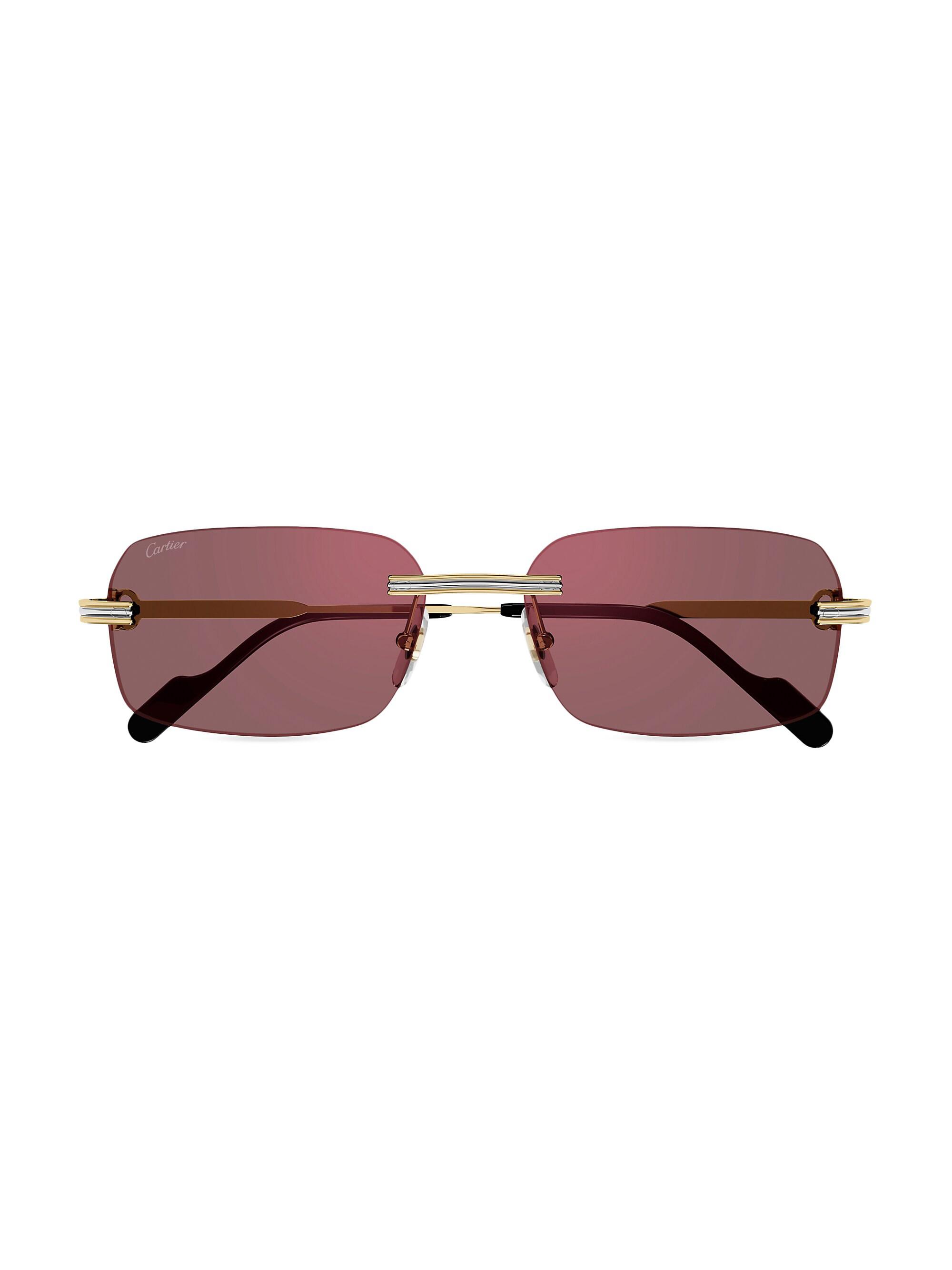 Cartier Première De Cartier 58MM Rimless Rectangular Sunglasses