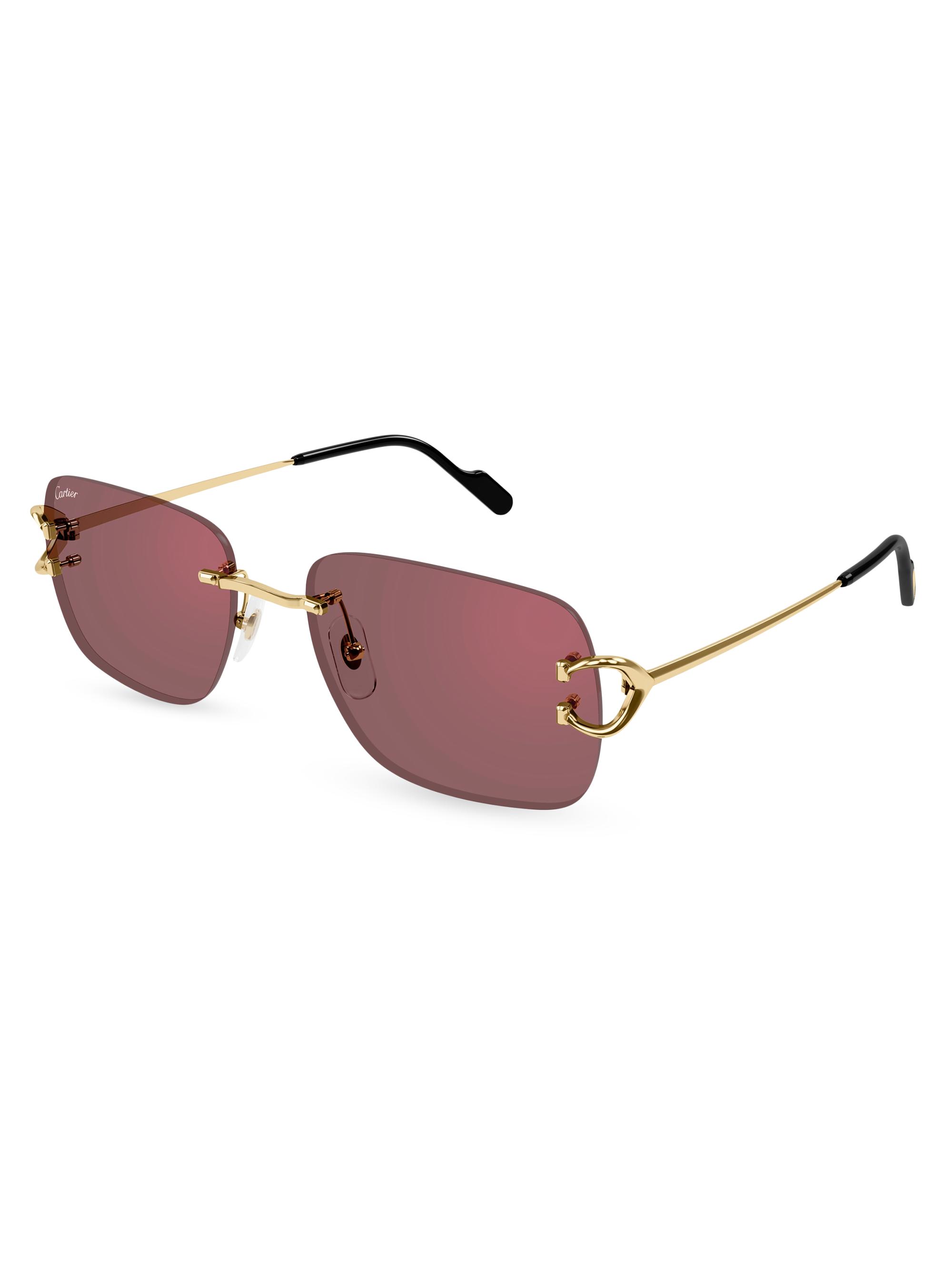 cartier c decor rimless sunglasses