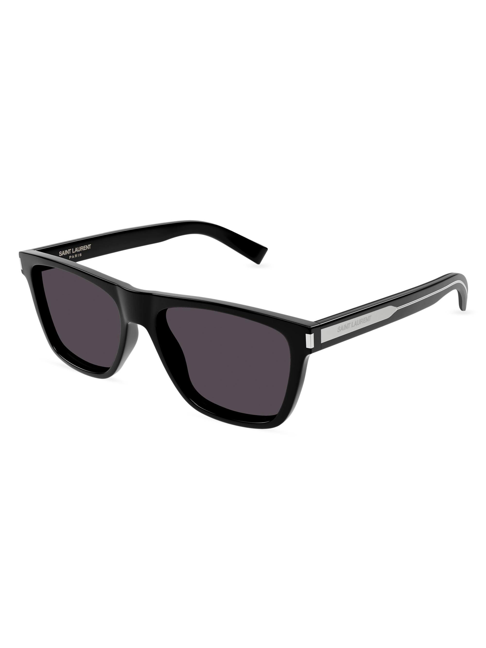 Saint Laurent Men's Mid Naked Wire Core 56MM Round Sunglasses - Black