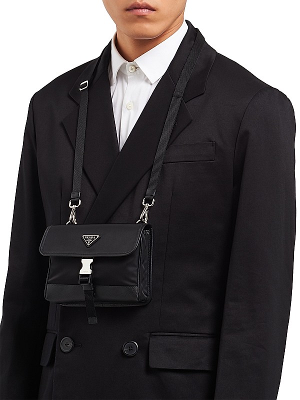 Shop Prada Re-Nylon And Saffiano Leather Smartphone Case Shop Prada Re-Nylon And Saffiano Leather Smartphone Case