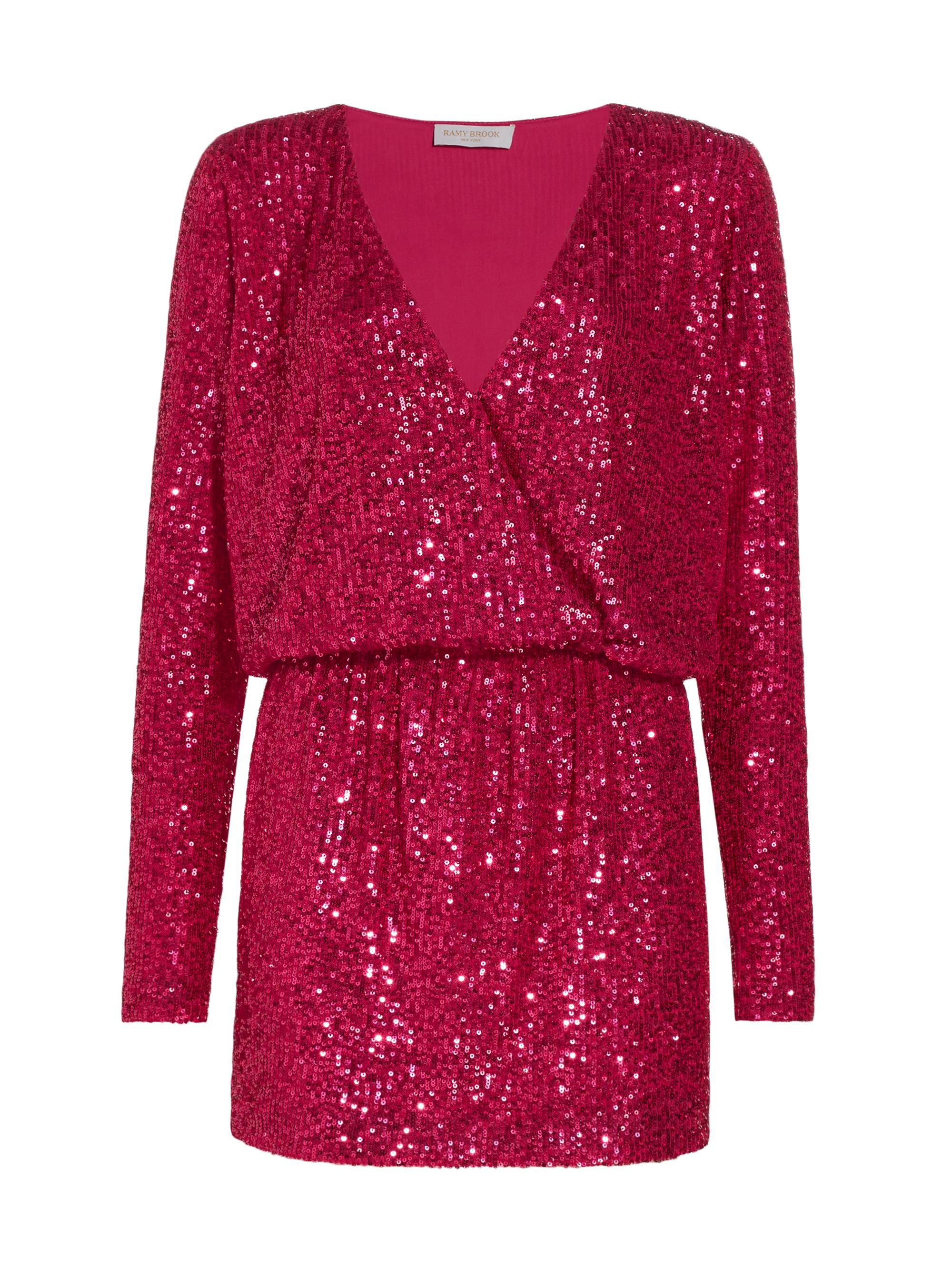 Ramy Brook Women's Blair Sequin Wrap-Effect Minidress - Pink Starlight Sequin