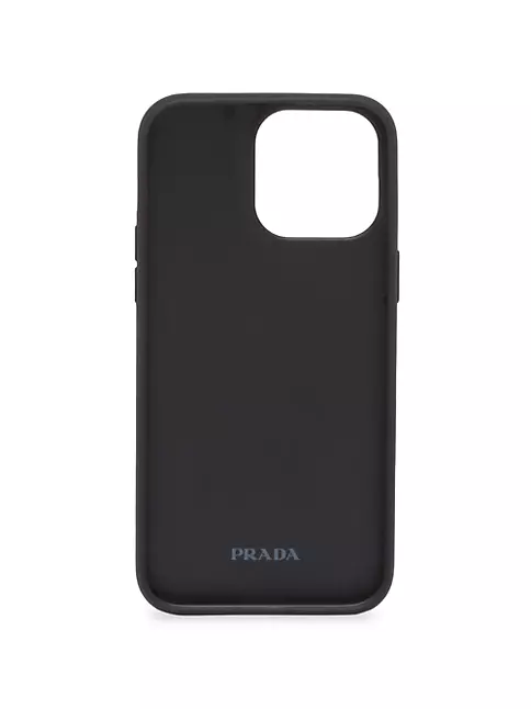 Prada Women's Saffiano Leather Cover for iPhone 14 Pro Max - Black