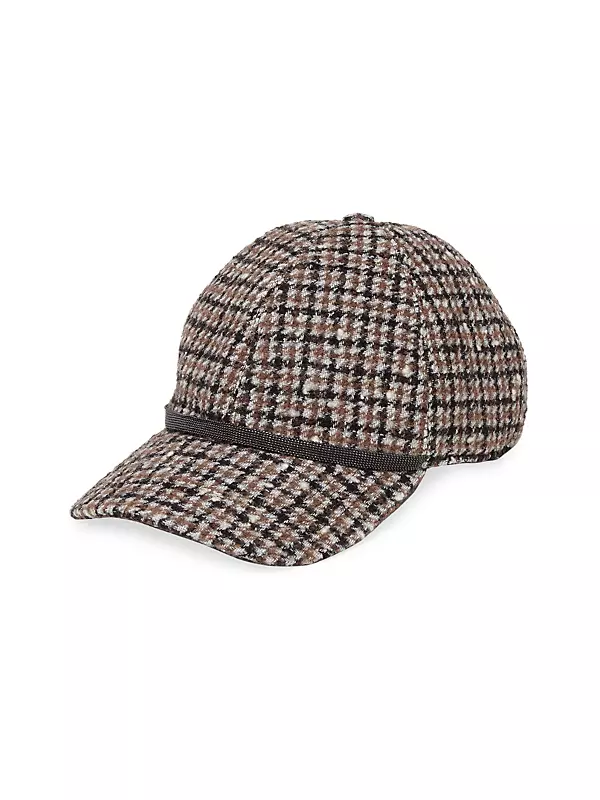 Shop Brunello Cucinelli Checked Wool And Alpaca Baseball Cap With ...