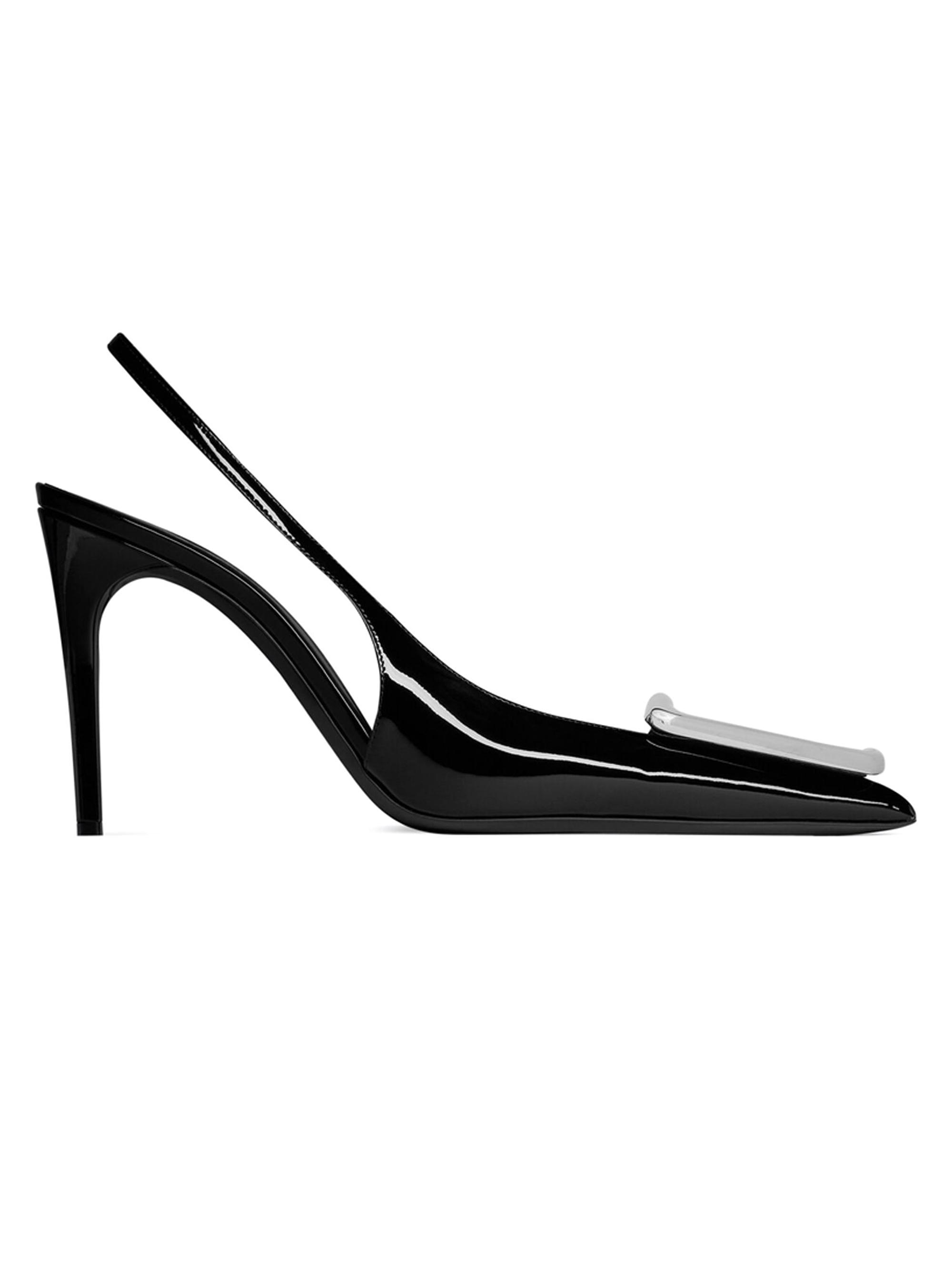 Saint Laurent Women's Avenue Slingback Pumps In Patent Leather - Black