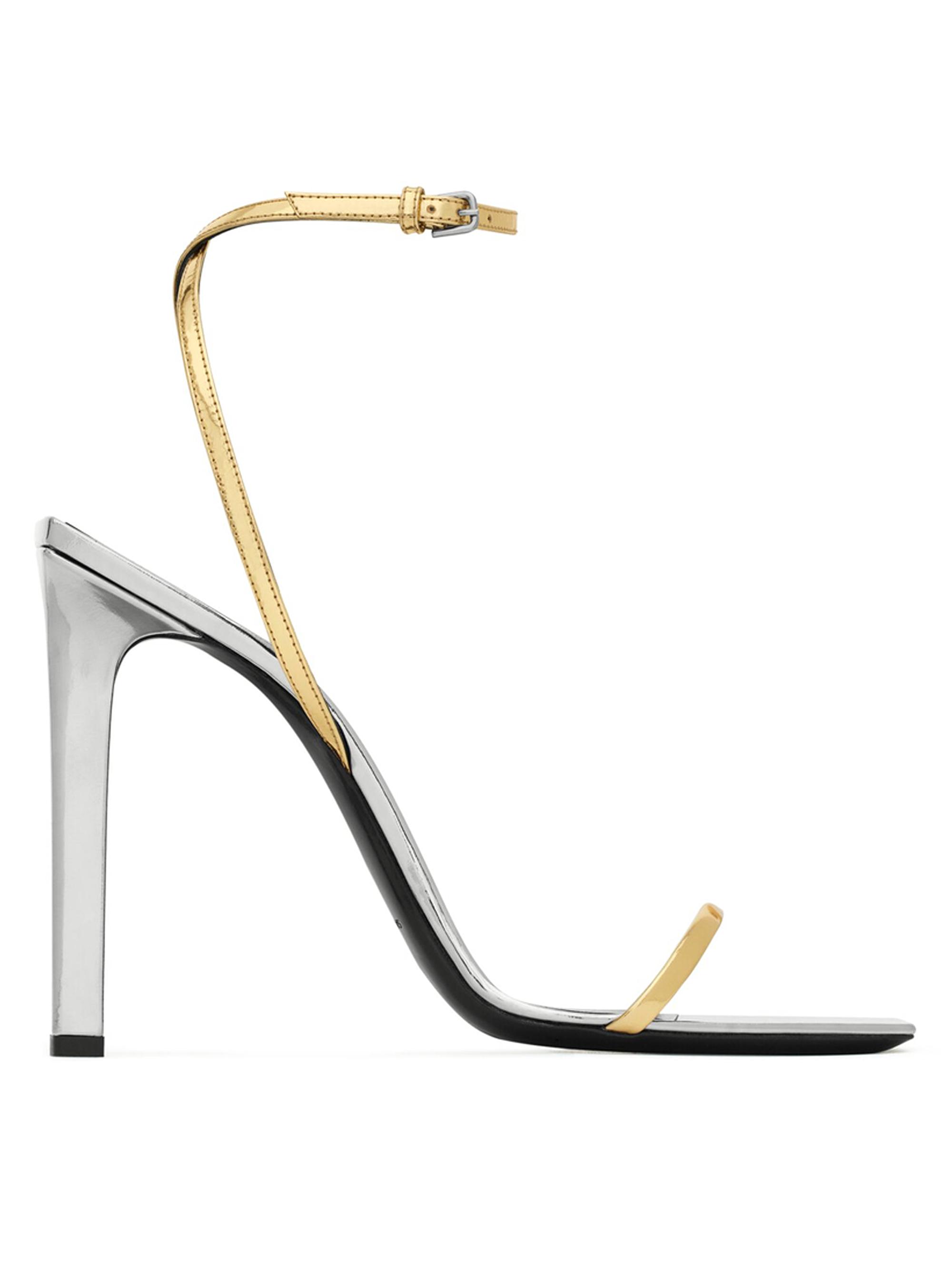 Saint Laurent Women's Pam Sandals In Metallic Leather - Gold