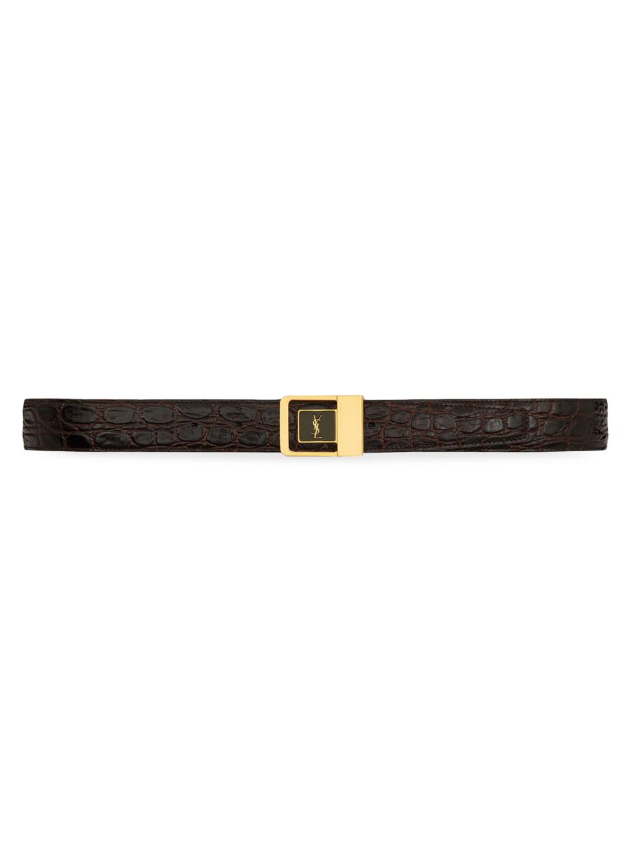 Saint Laurent Buckle Belt In Crocodile Embossed Leather | Saks