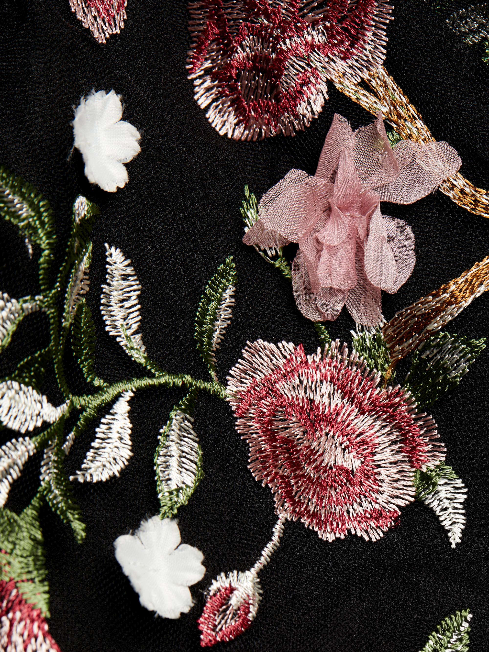 Marchesa Notte Floral-Embroidered Tulle Cocktail Dress | Saks