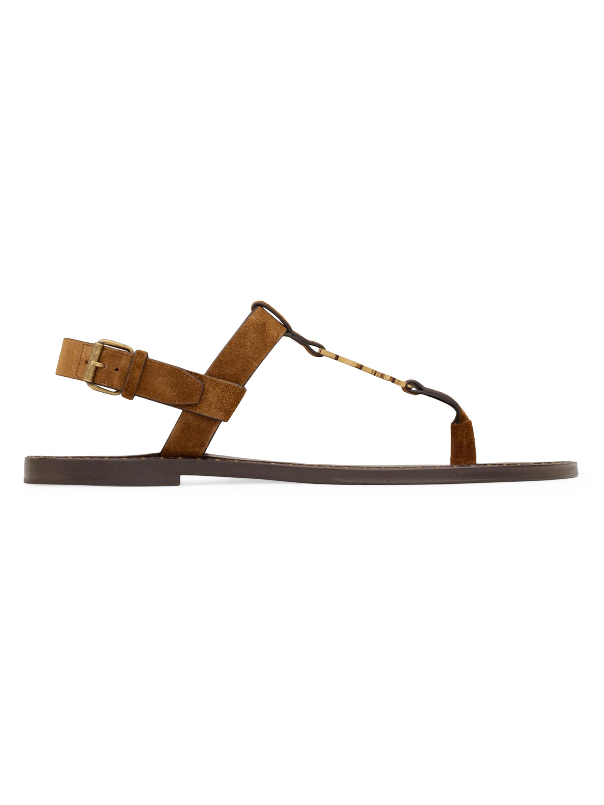サンダル Saint Laurent CASSANDRE SANDALS Saint Laurent Cassandre Sandals In Suede | Saks Fifth Avenue