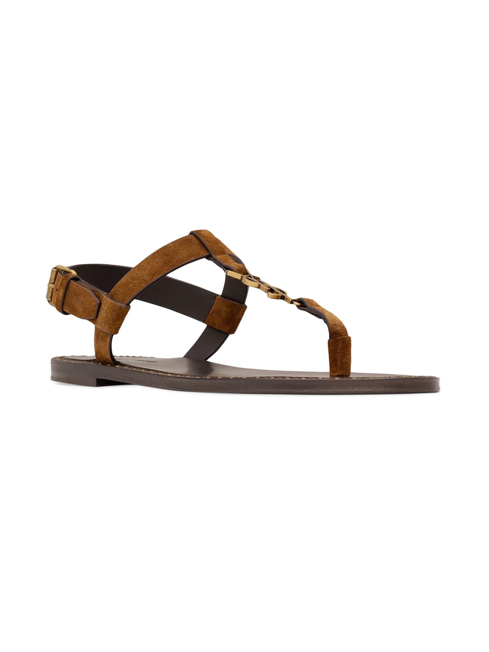 Saint Laurent Cassandre Sandals In Suede | Saks Fifth Avenue