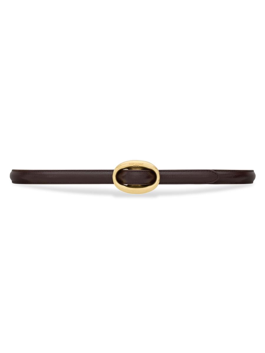ベルト Saint Laurent OVAL BUCKLE BELT Saint Laurent Oval Buckle Thin Belt In Smooth Leather | Saks