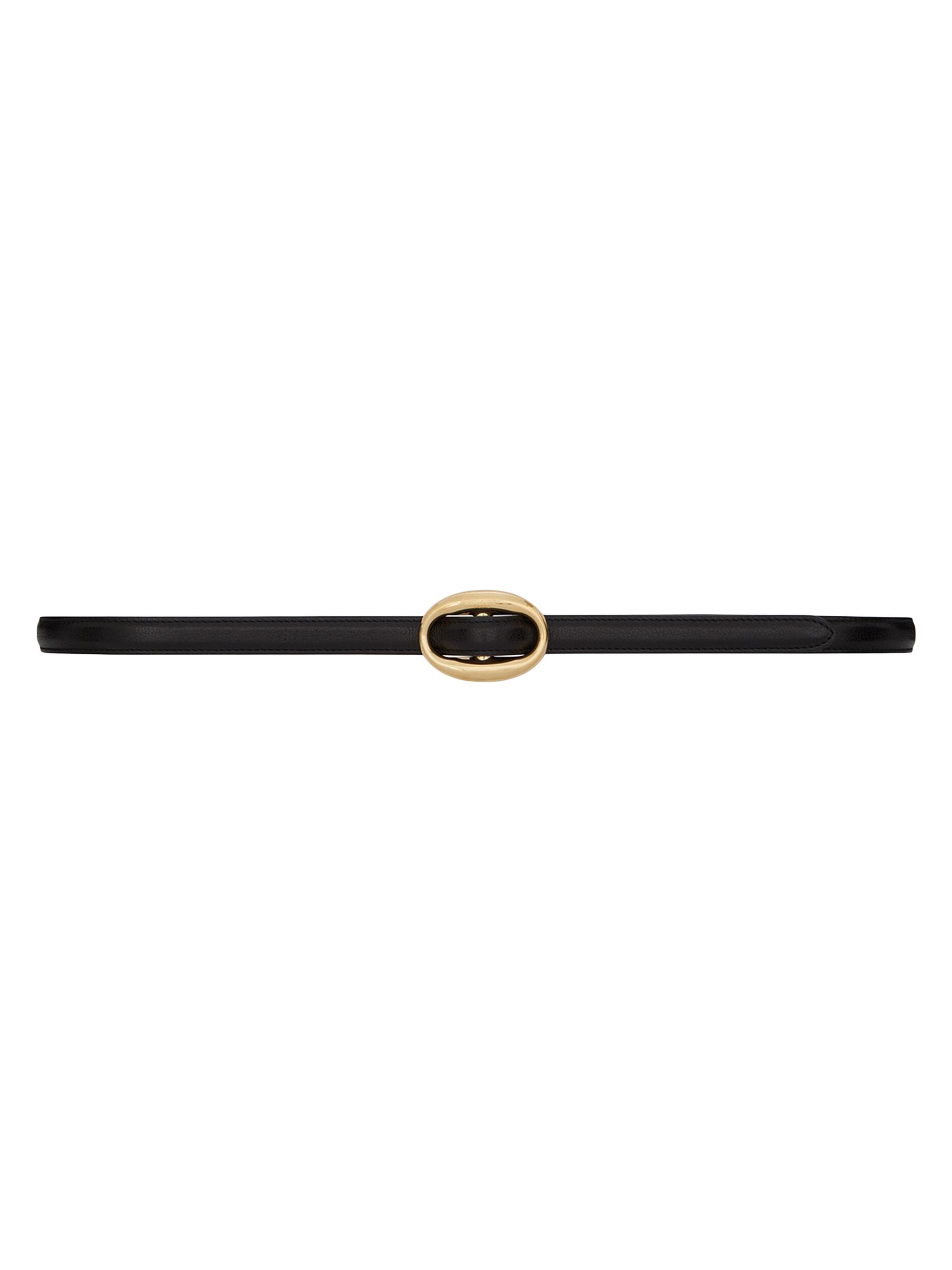 Saint Laurent Cassandre Thin Belt with Square Buckle in
