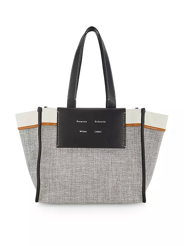 mDesign Long Gift Wrapping Organizer Bag w/ Handles, Zipper - Plaid Black/White