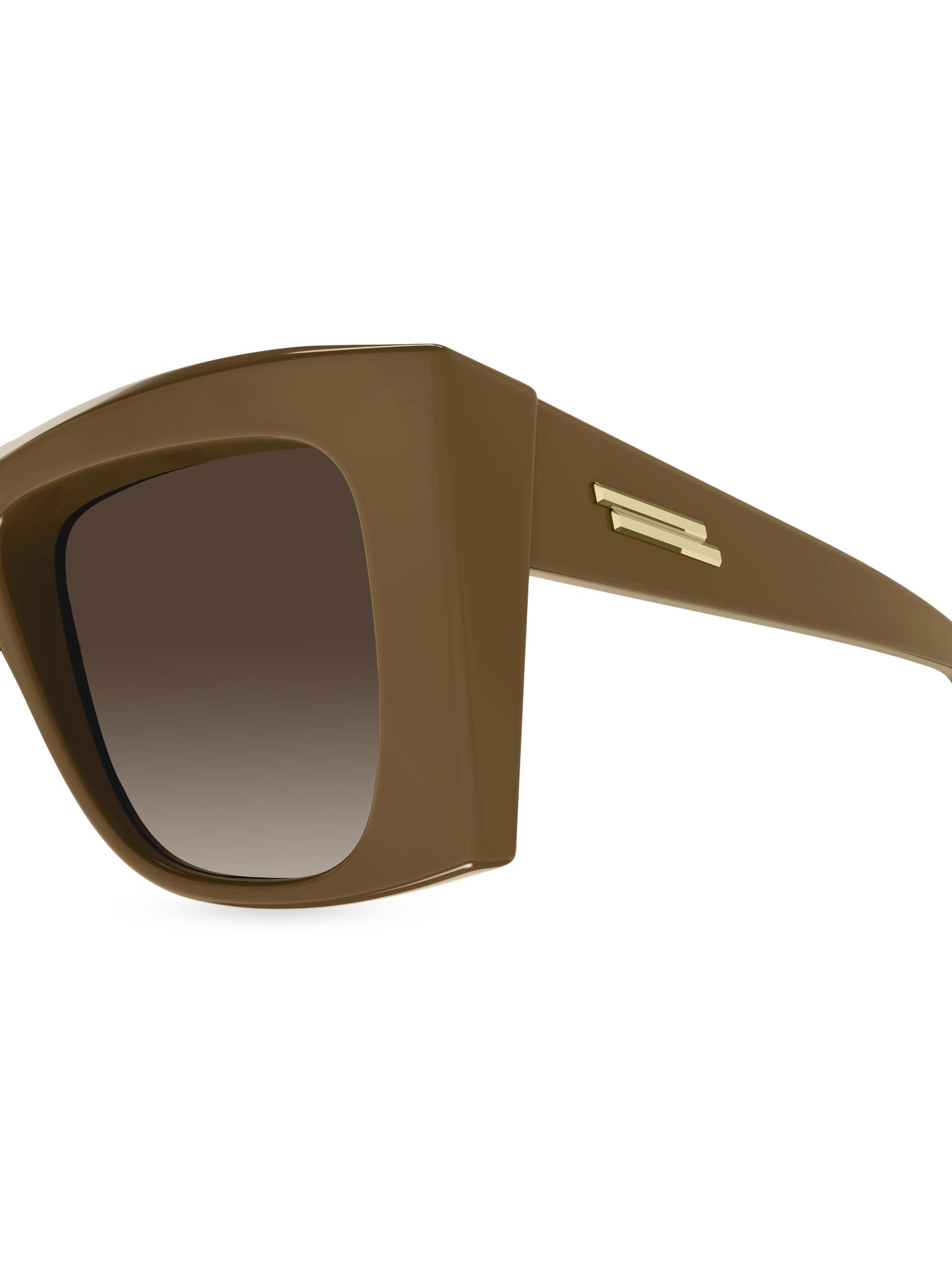 Bottega Veneta Edgy 54MM Rectangular Sunglasses | Saks Fifth Avenue