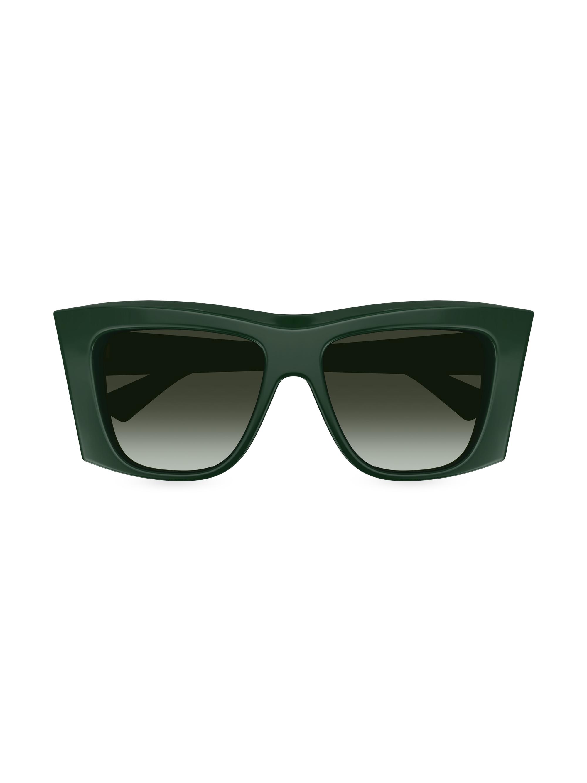 Bottega Veneta Women's Knot 99MM Geometrical Sunglasses - Green