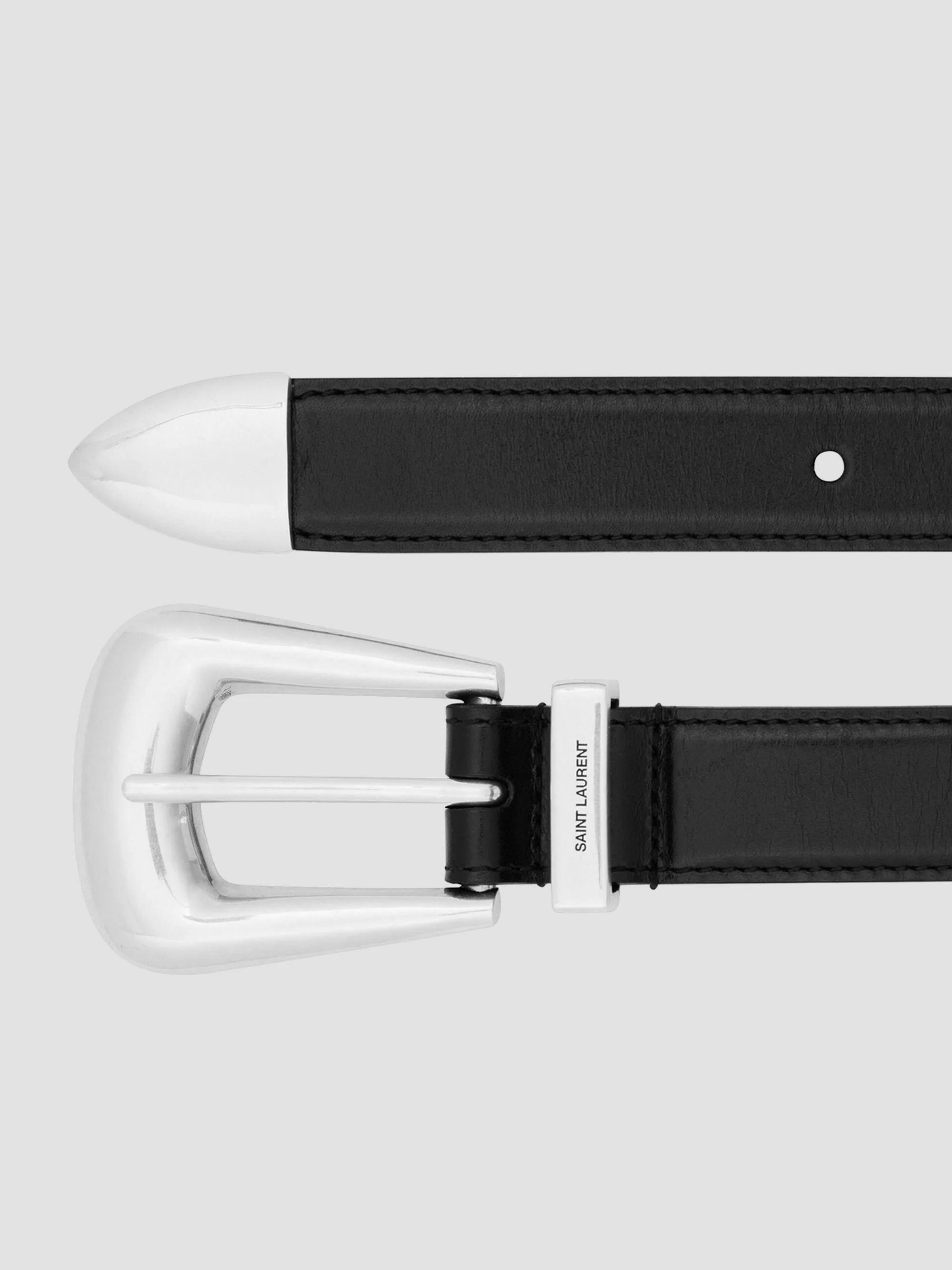 Saint Laurent Folk Buckle Belt In Smooth Leather | Saks  display picture 3