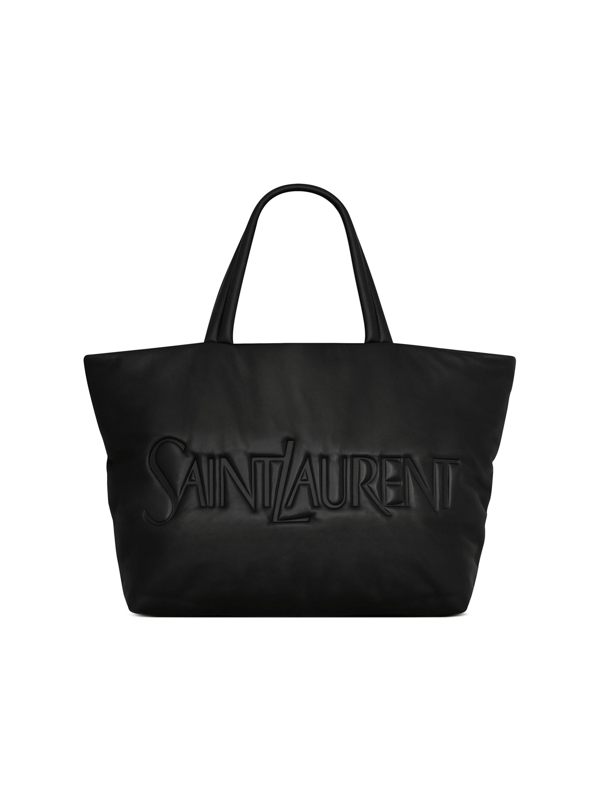 Saint Laurent Men's Tote In Nappa Lambskin - Black