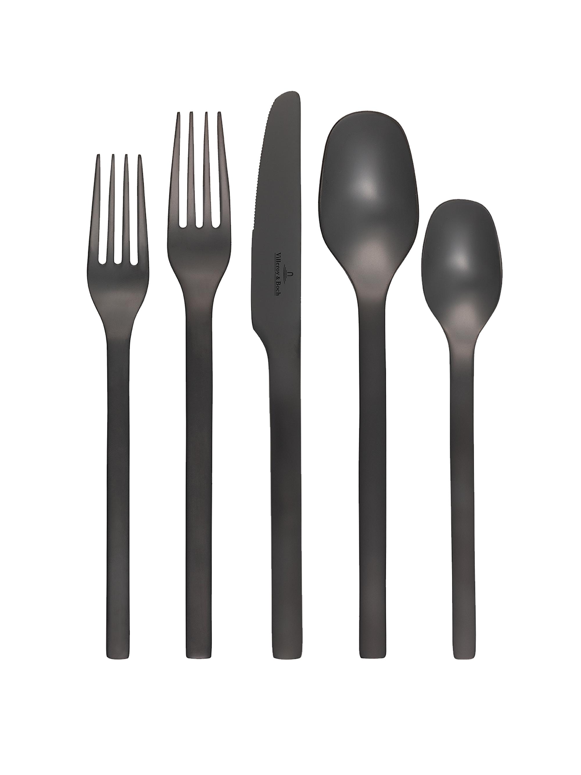 Villeroy & Boch Manufacture Cutlery 5 Piece Place Setting - Black