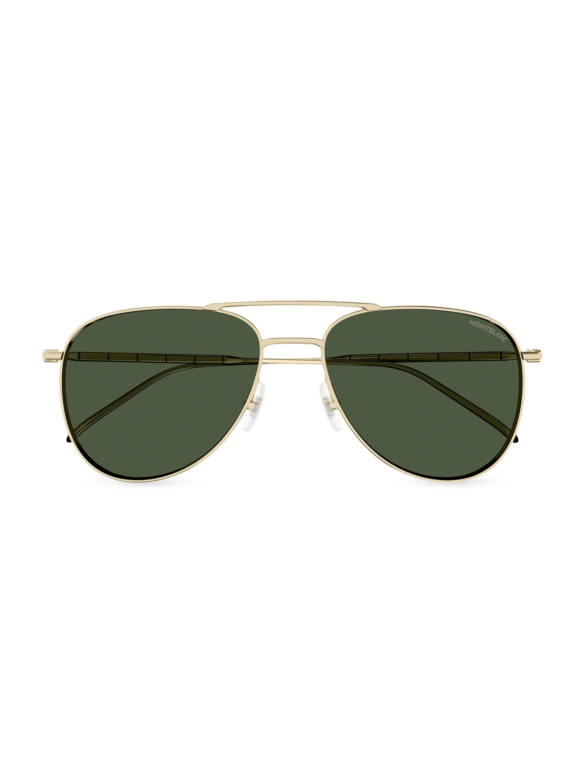 Montblanc Men's Meisterstück Archive 58MM Pilot Sunglasses - Gold