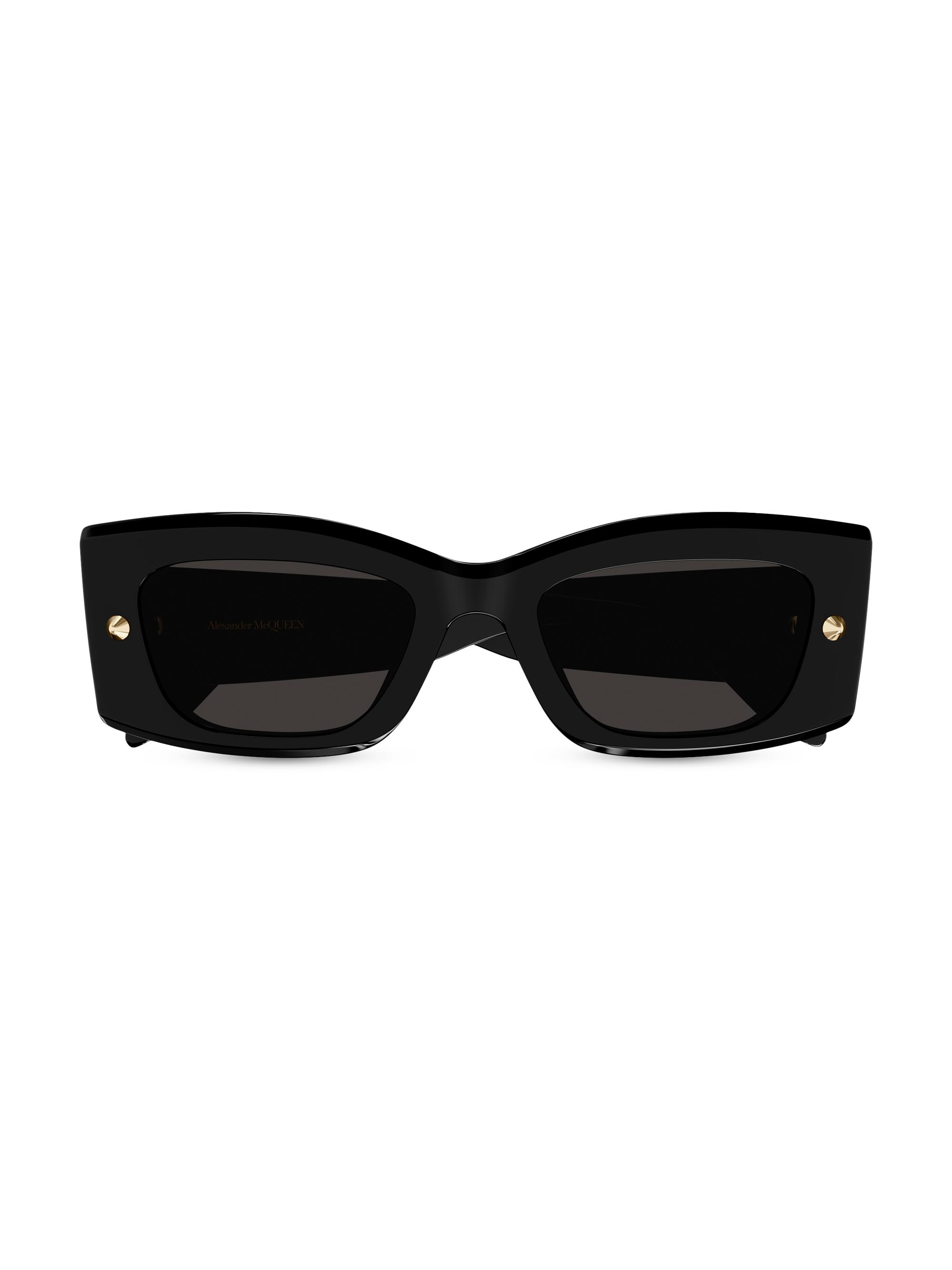 McQueen Women's 51MM Rectangular Sunglasses - Black