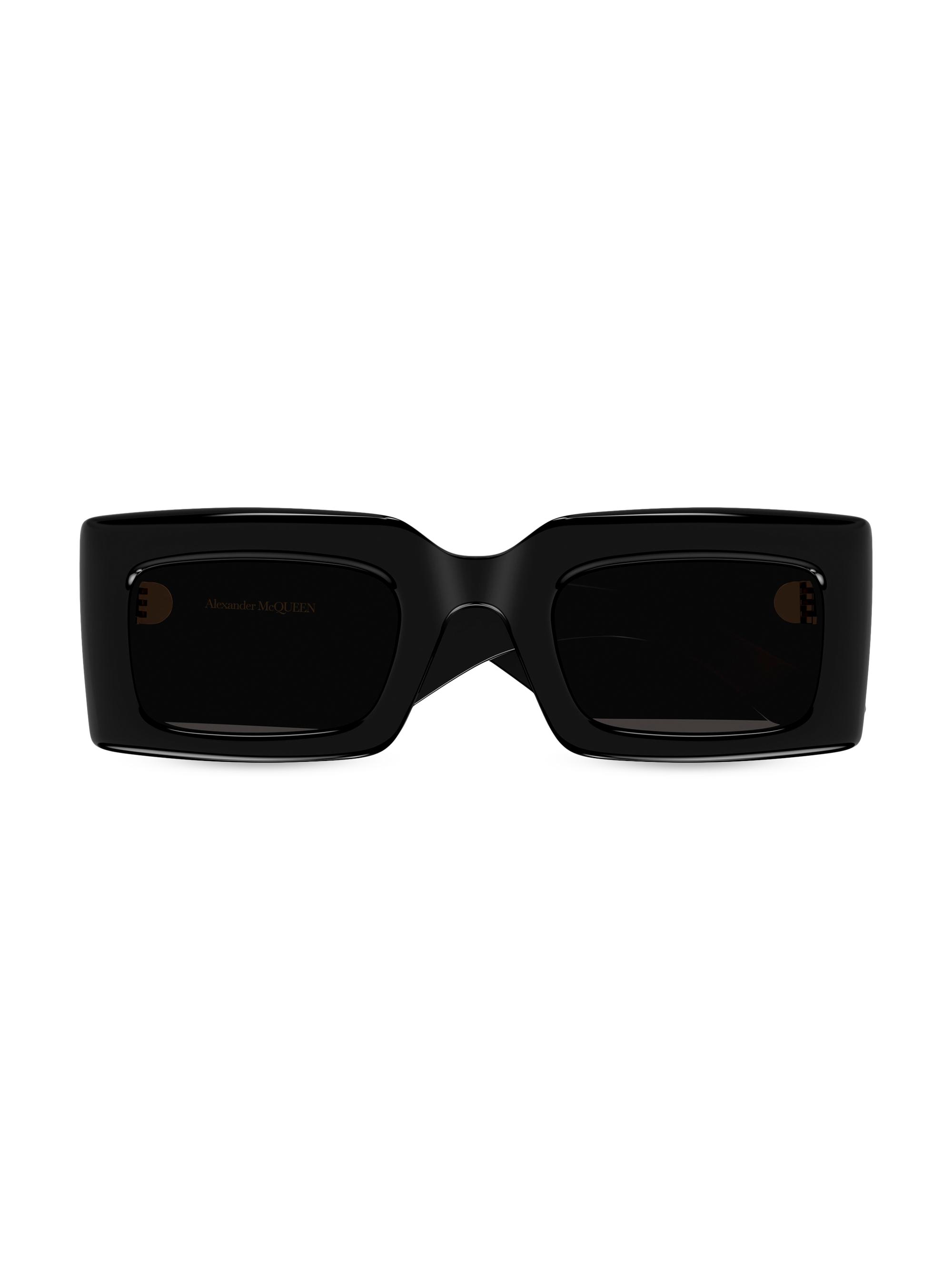 McQueen Women's 50MM Rectangular Sunglasses - Black
