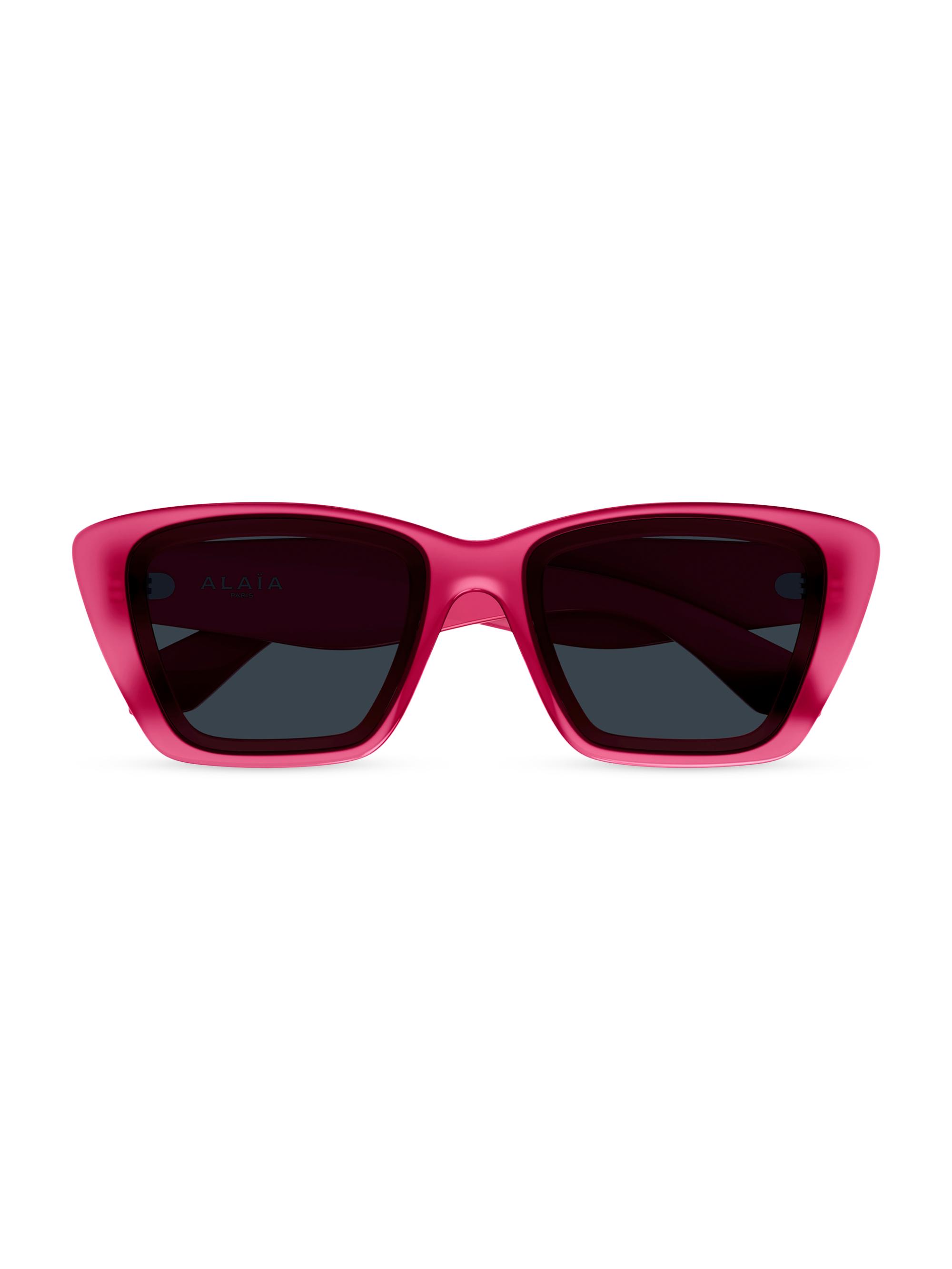 Alaïa Women's Rectangular 57MM Sunglasses - Fuchsia