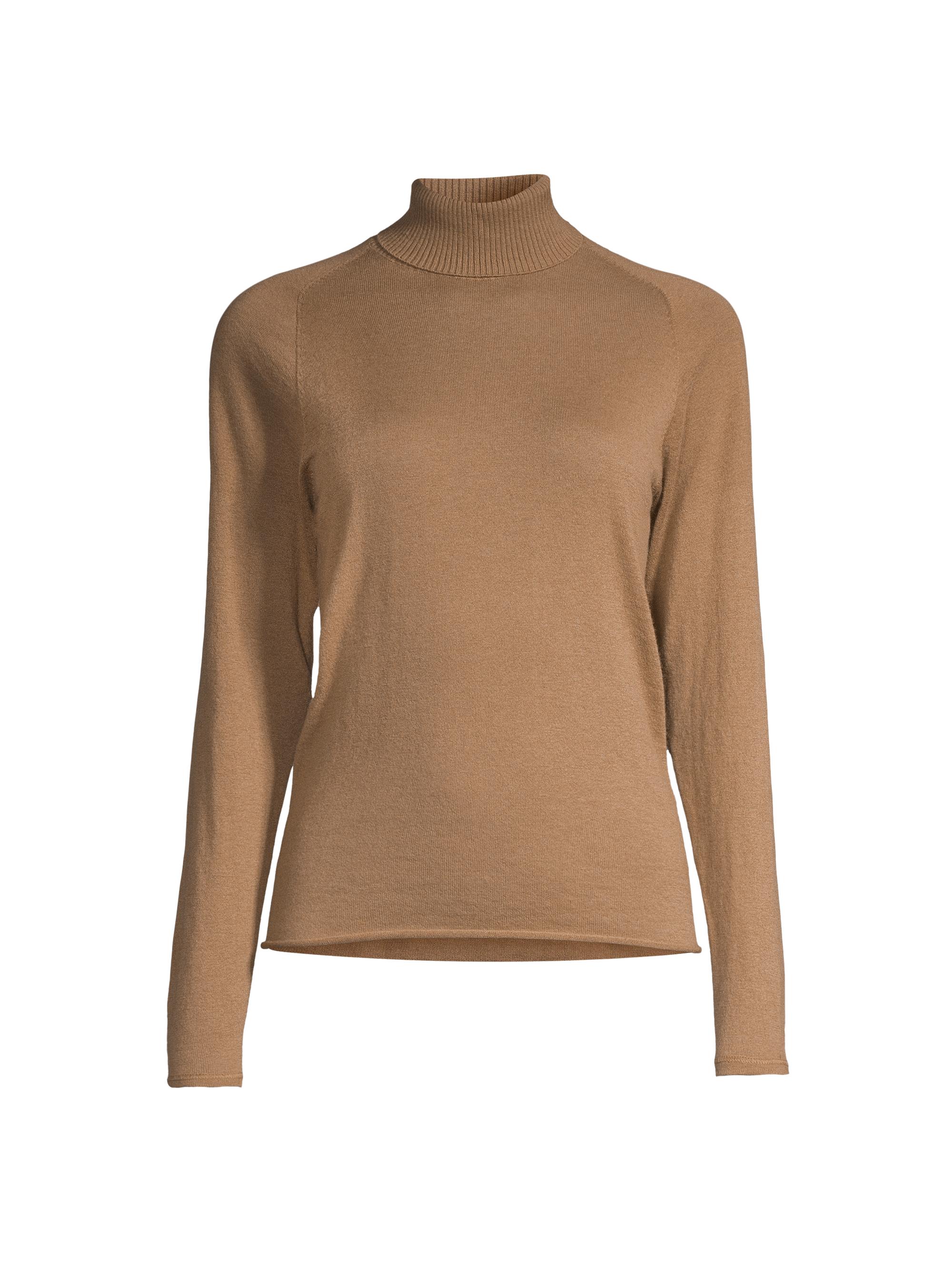 Majestic Filatures Women's Fitted Turtleneck Sweater - Camel