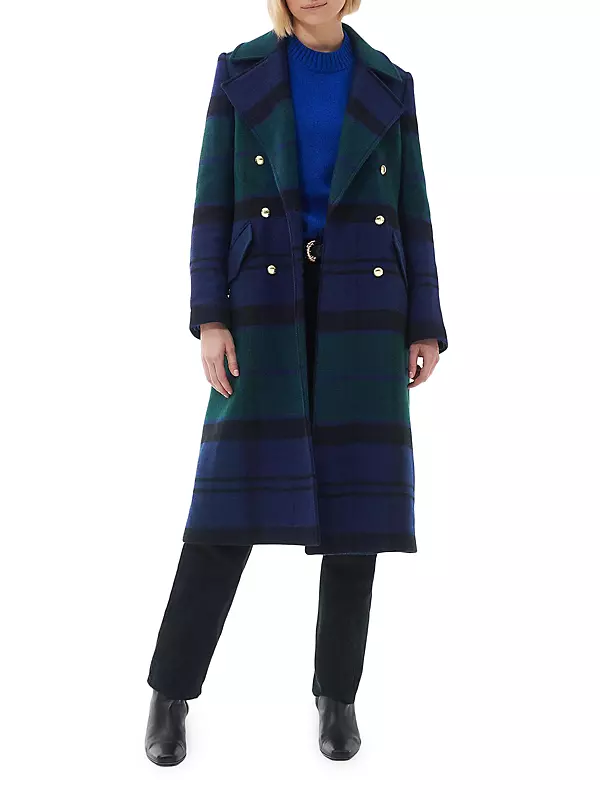 Shop Barbour Marlene Plaid Wool-Blend Coat