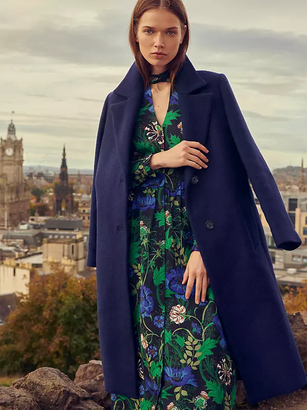 Barbour Angelina Wool Jacket Womens Azure Blue/Dark Navy Size: 12