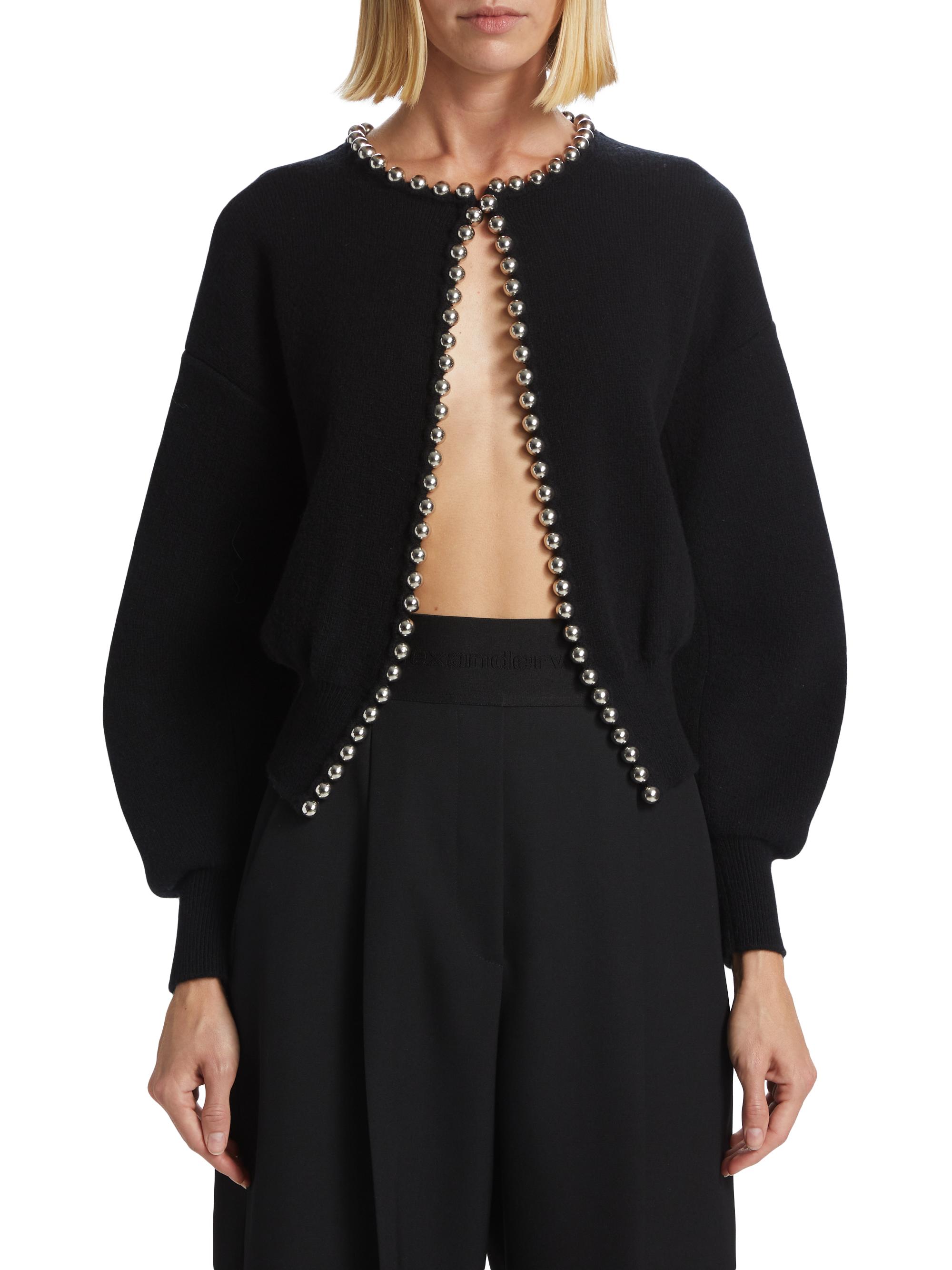 Alexander Wang Bead-Embellished Wool-Blend Cardigan | Saks Fifth
