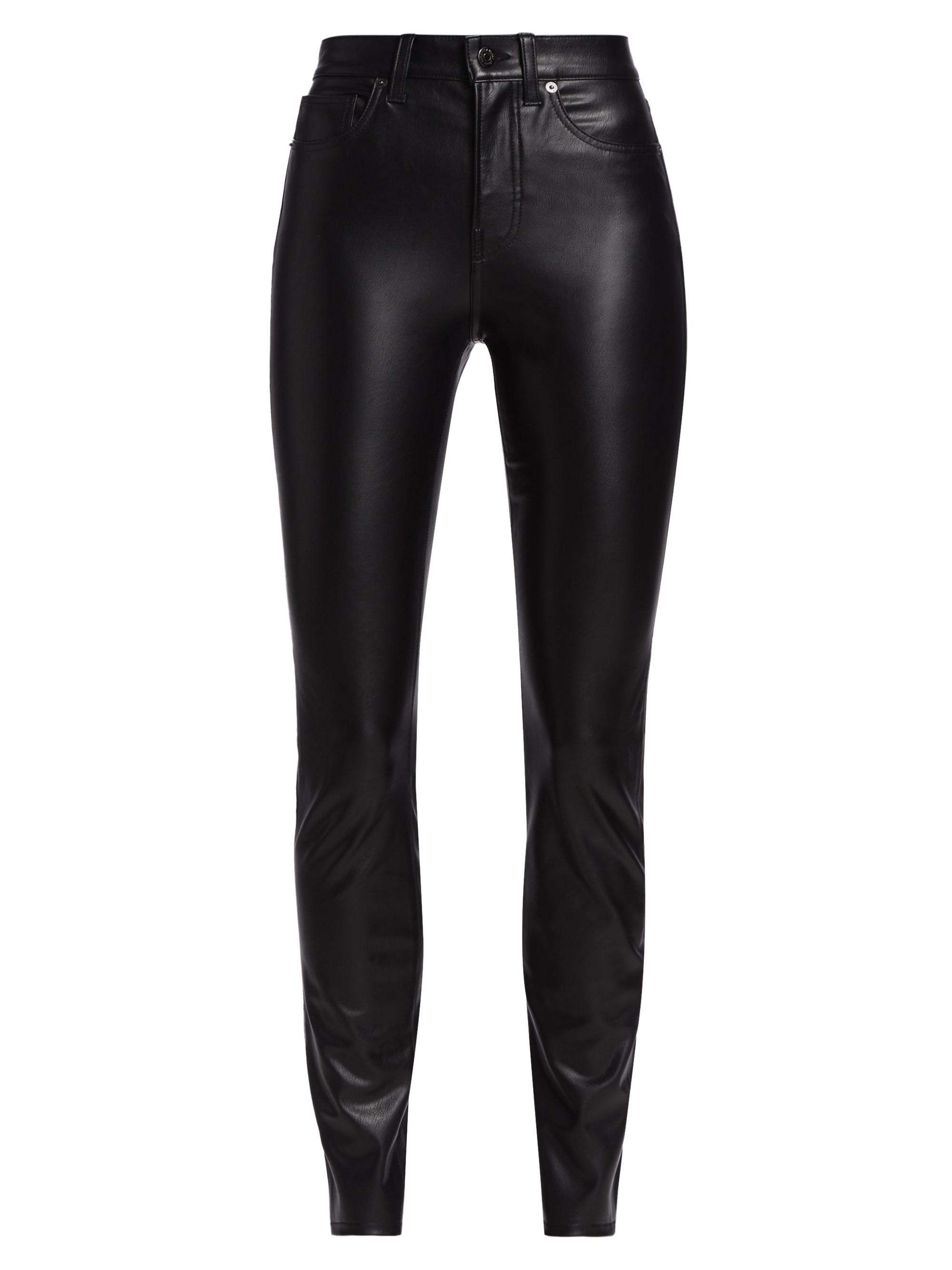 Veronica Beard Women's Debbie Vegan Leather Skinny Pants - Black