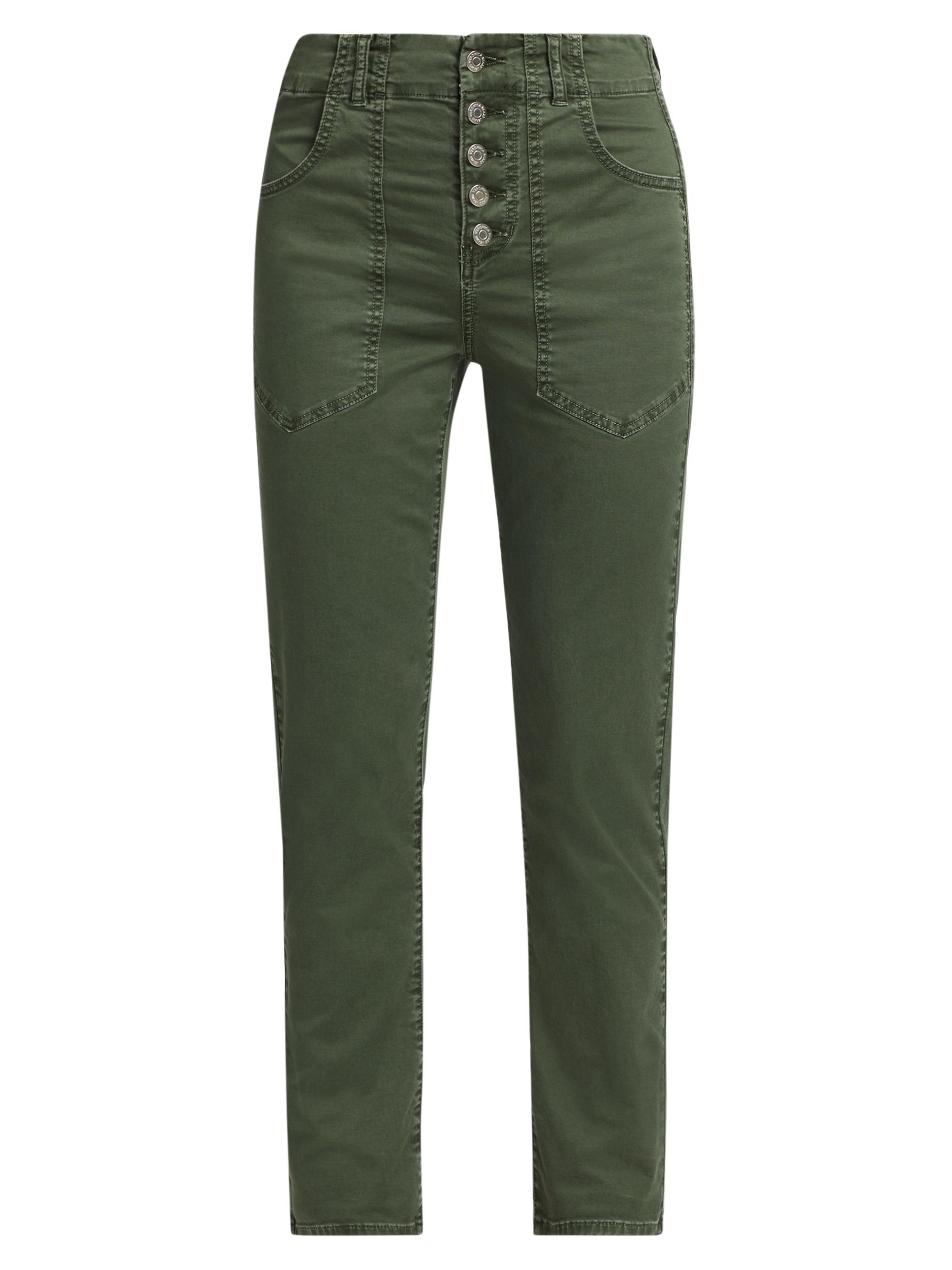 Veronica Beard Women's Araya High-Rise Straight-Leg Cargo Jeans - Army Green