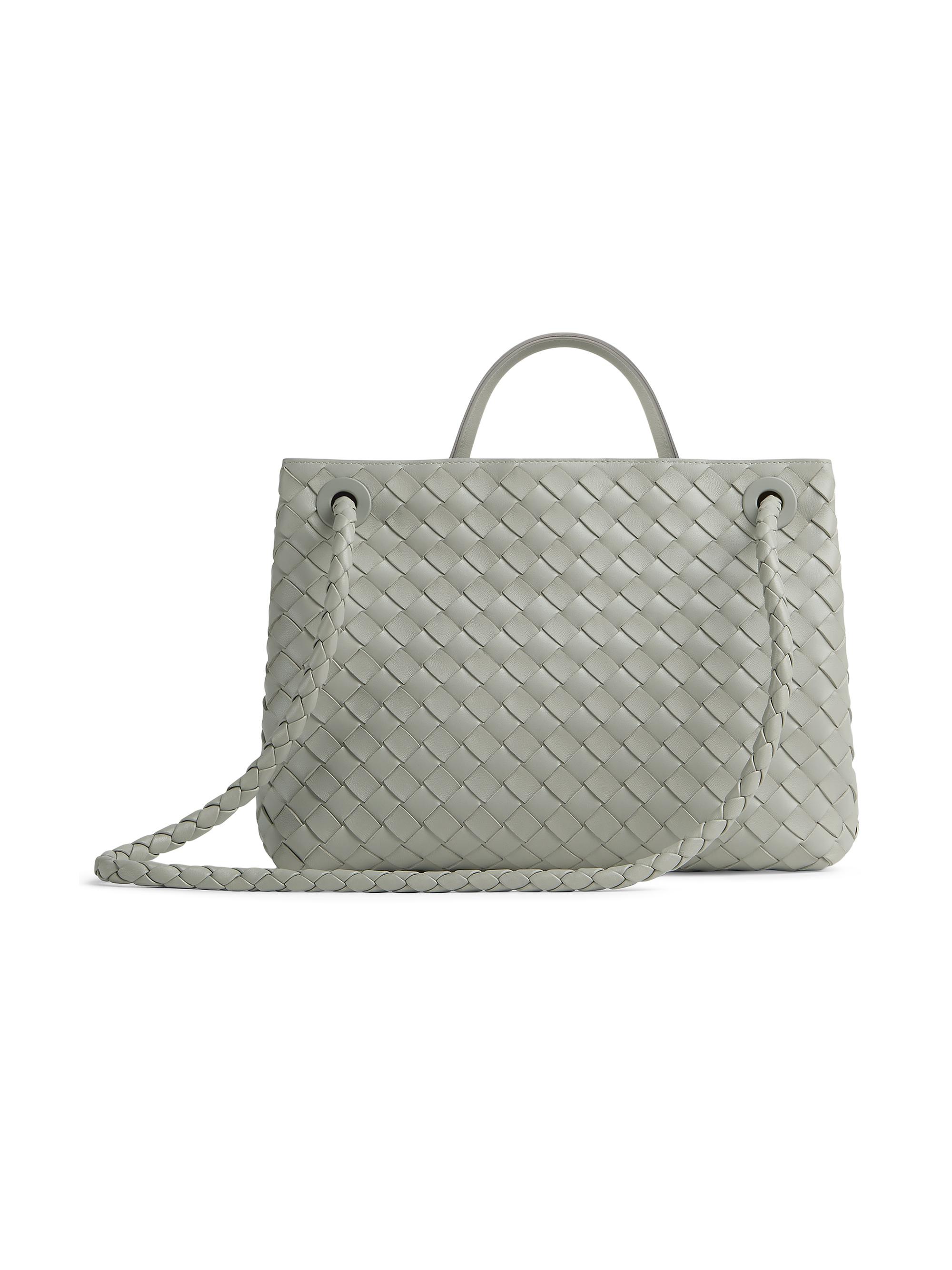 Bottega Veneta Andiamo Medium Intrecciato Leather Top-Handle Bag