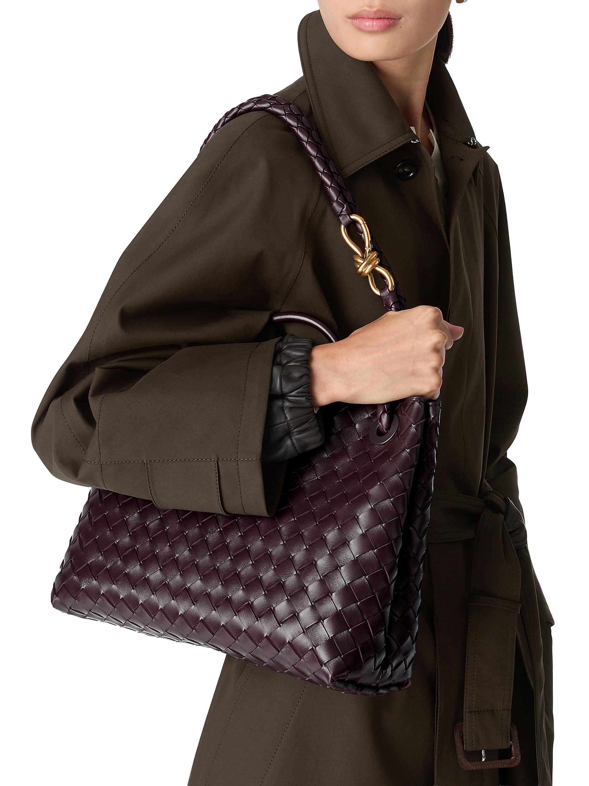 Bottega Veneta Andiamo Medium Intrecciato Leather Top-Handle Bag