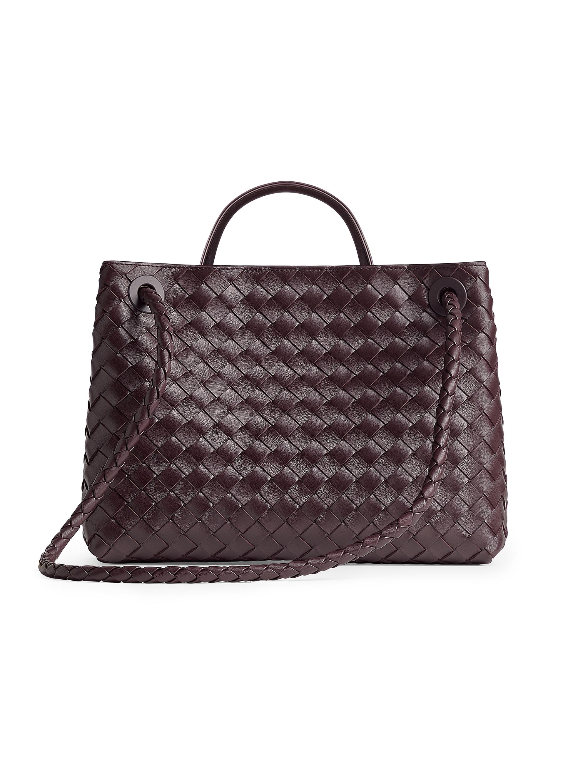 Bottega Veneta Andiamo Medium Intrecciato Leather Top-Handle Bag