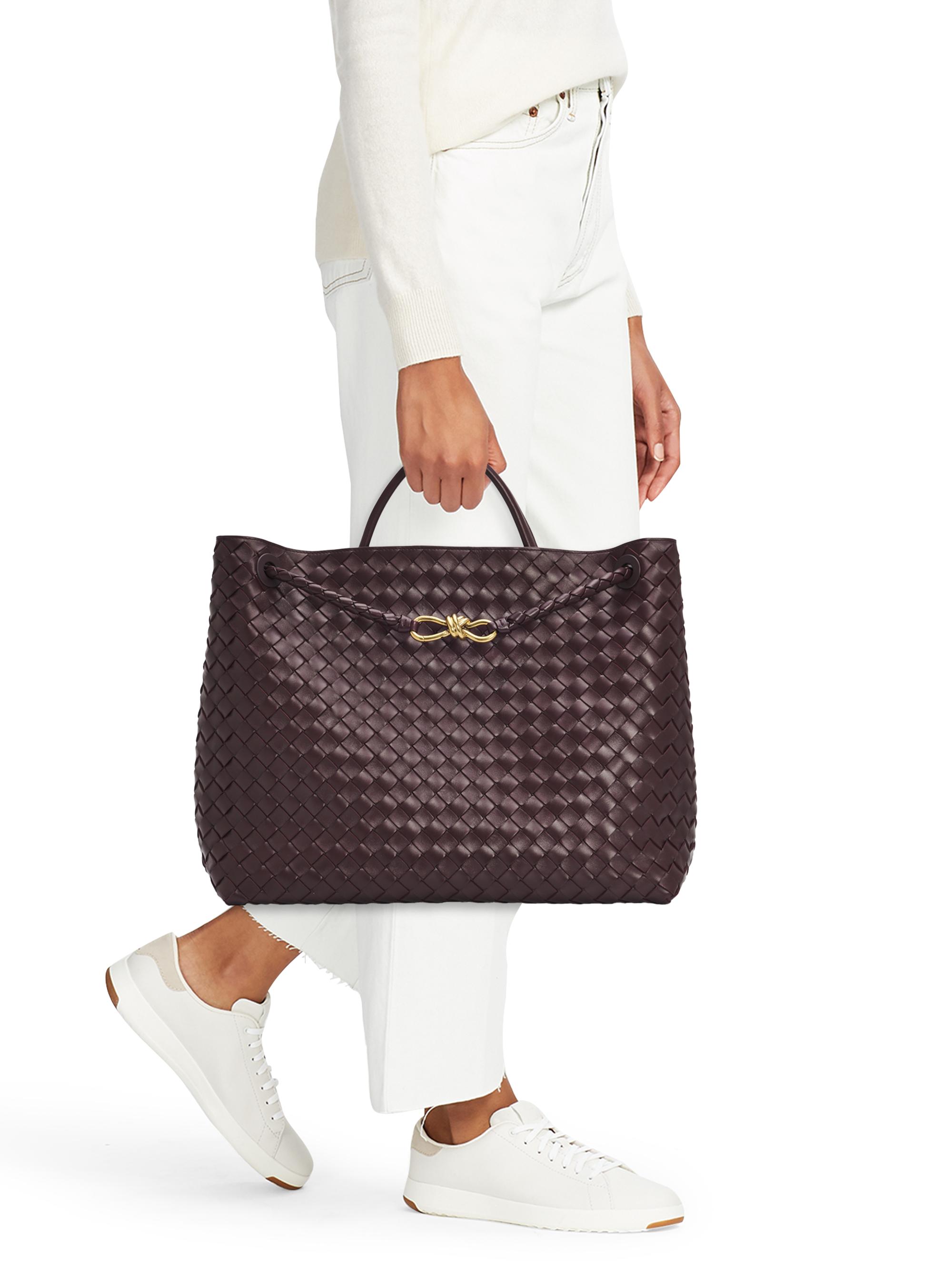 Bottega Veneta Large Andiamo Intrecciato Leather Top-Handle Bag